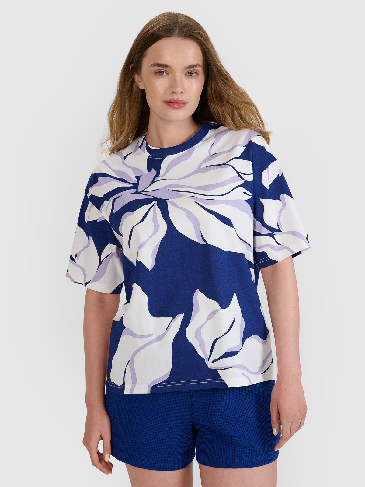 T-shirt oversize z nadrukiem damski