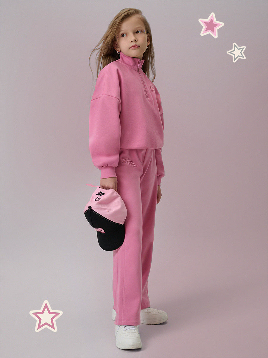 Bluza dresowa regular bez kaptura dziewczęca