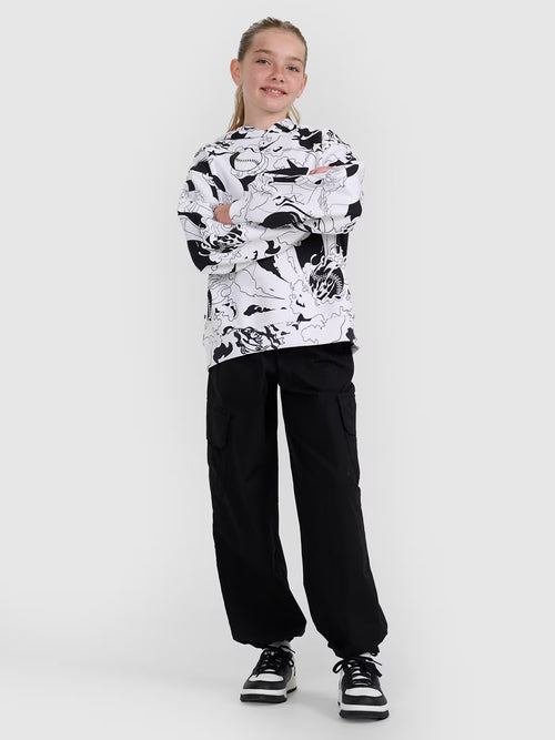 Bluza dresowa nierozpinana z kapturem dziewczęca
