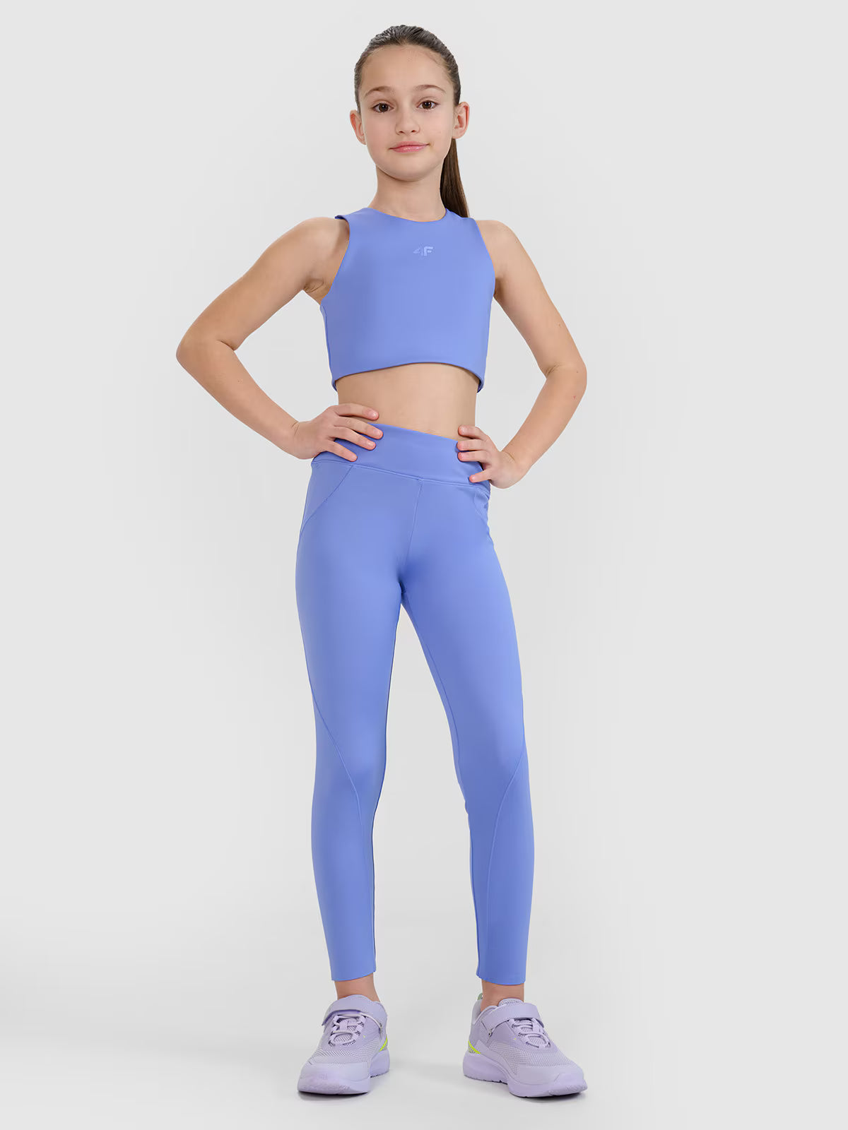 Crop top sportowy szybkoschnący dziewczęcy 4F JUNIOR x Anna Lewandowska