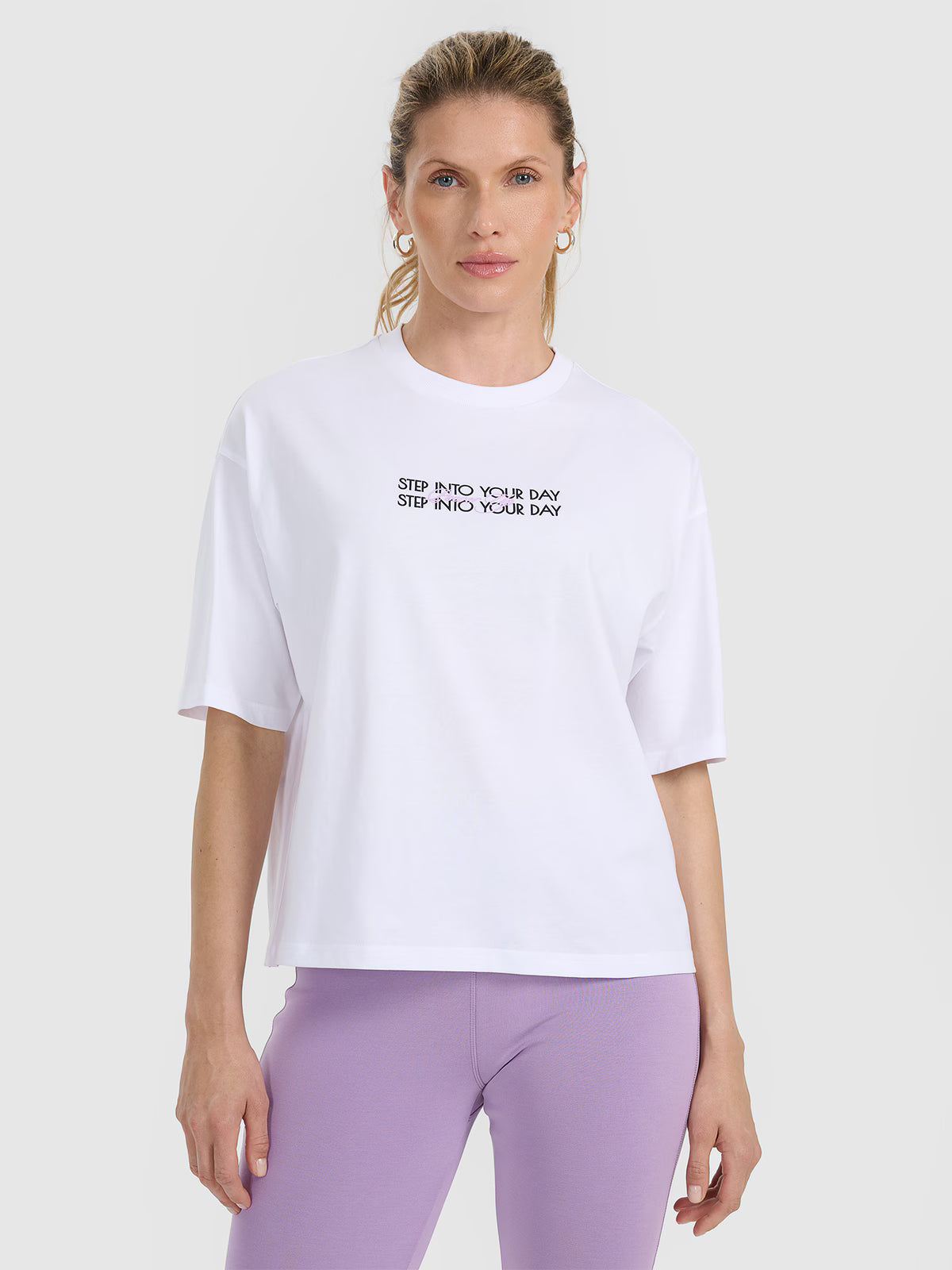 T-shirt oversize z nadrukiem damski