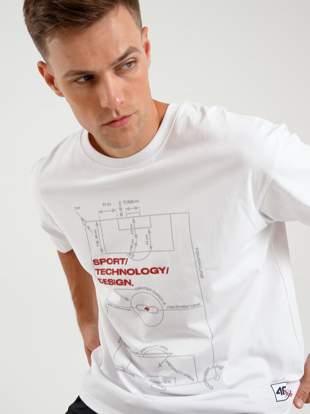 T-shirt oversize z nadrukiem męski