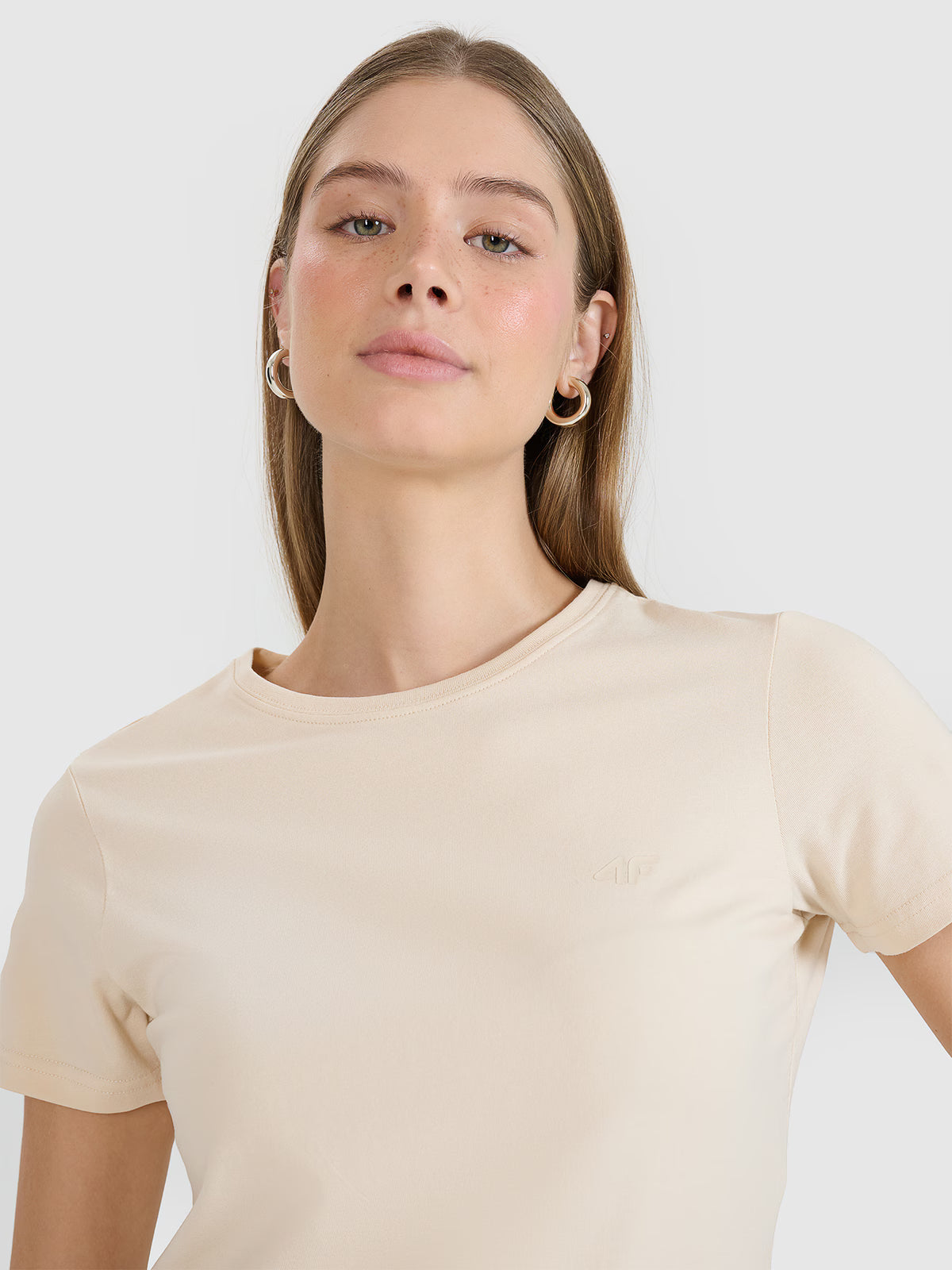 T-shirt slim gładki damski