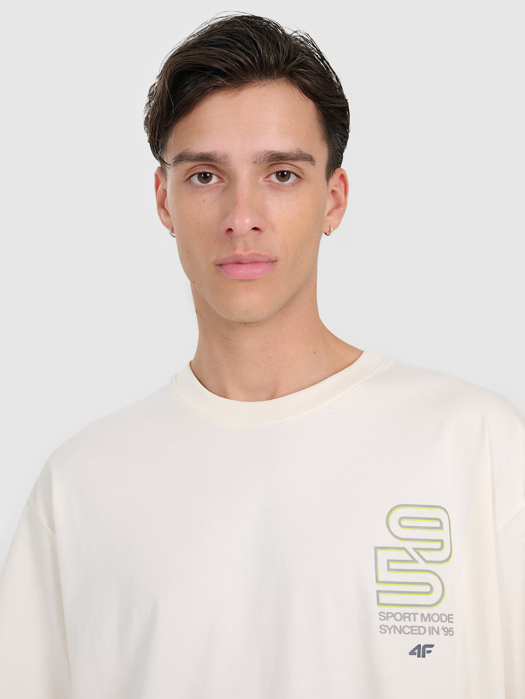 T-shirt oversize z nadrukiem męski