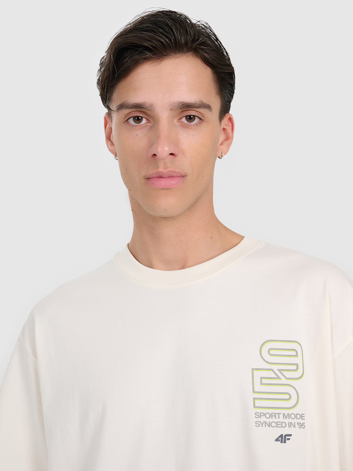 T-shirt oversize z nadrukiem męski