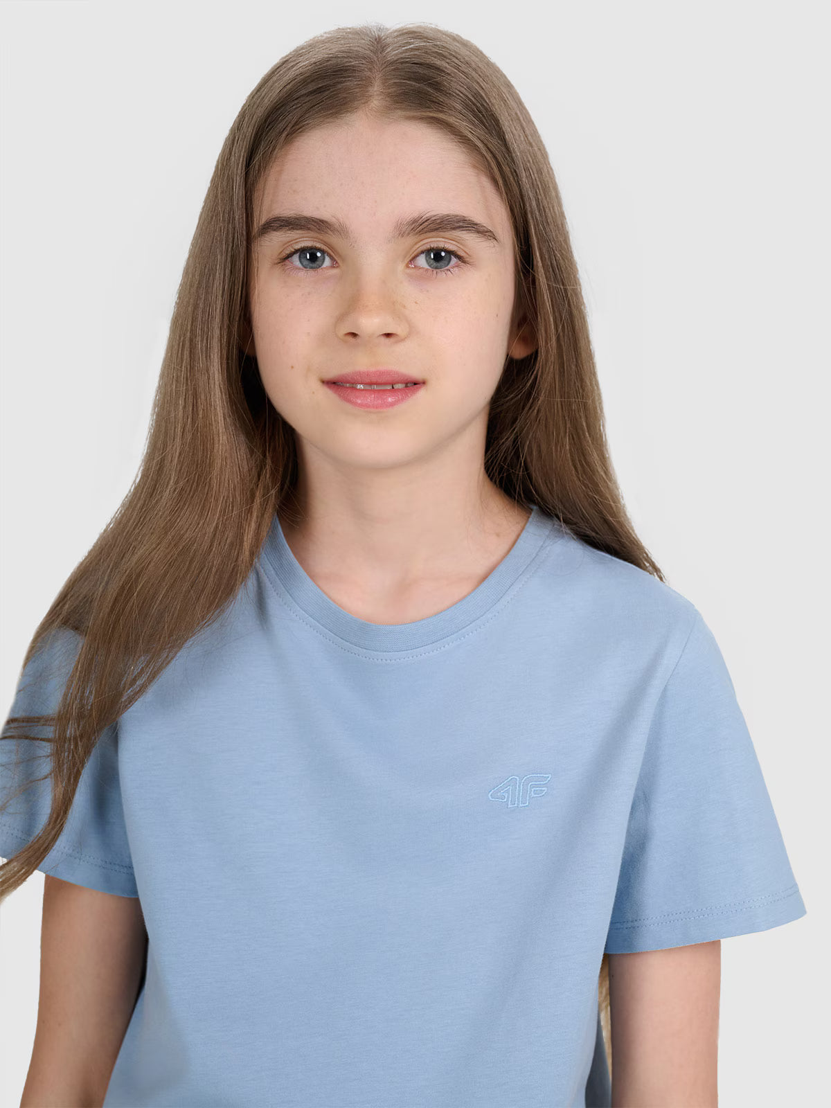 T-shirt regular gładki dziewczęcy