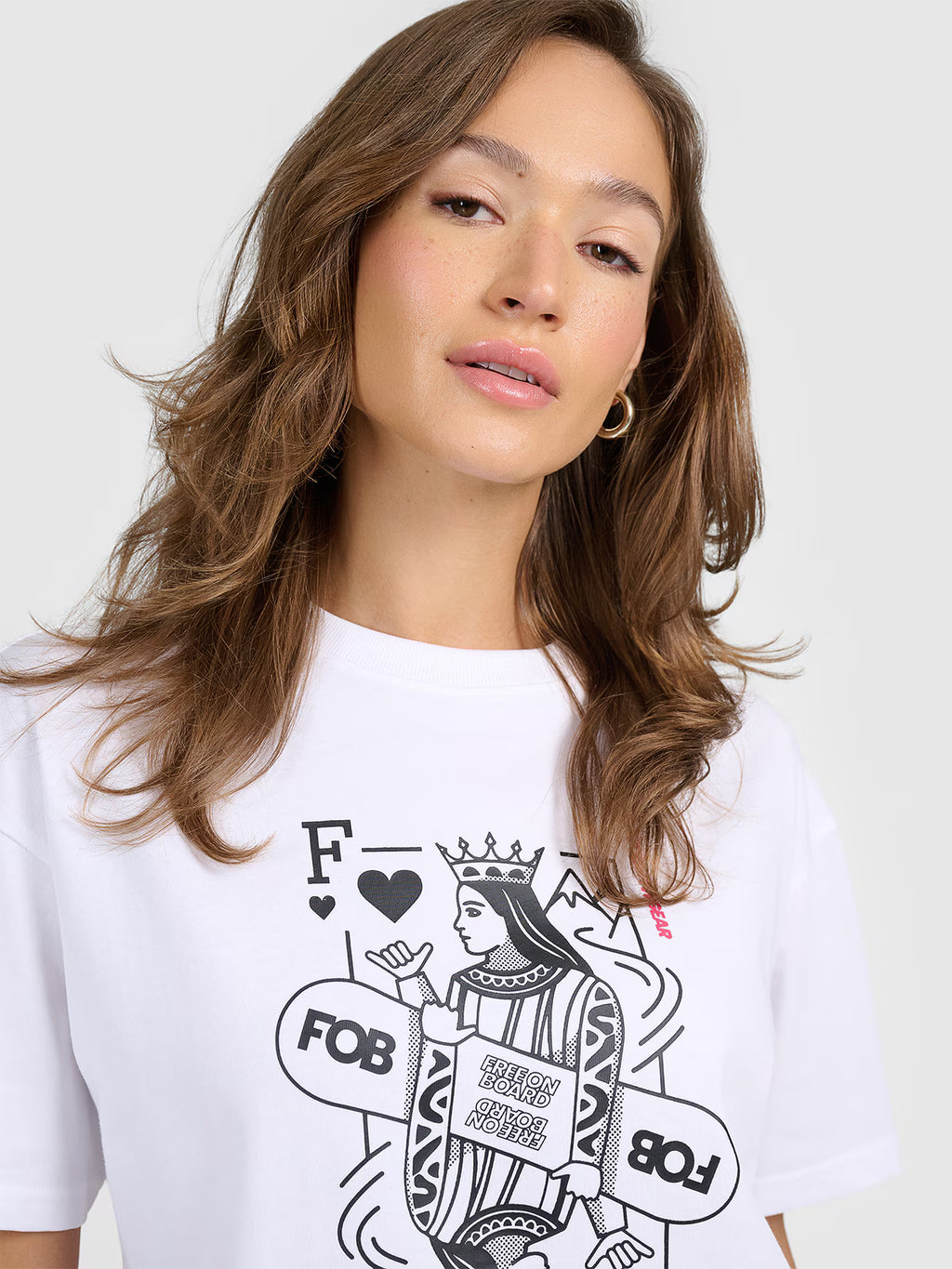 T-shirt loose z nadrukiem damski