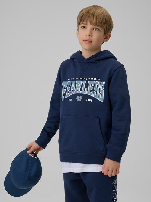 Bluza dresowa regular z kapturem chłopięca
