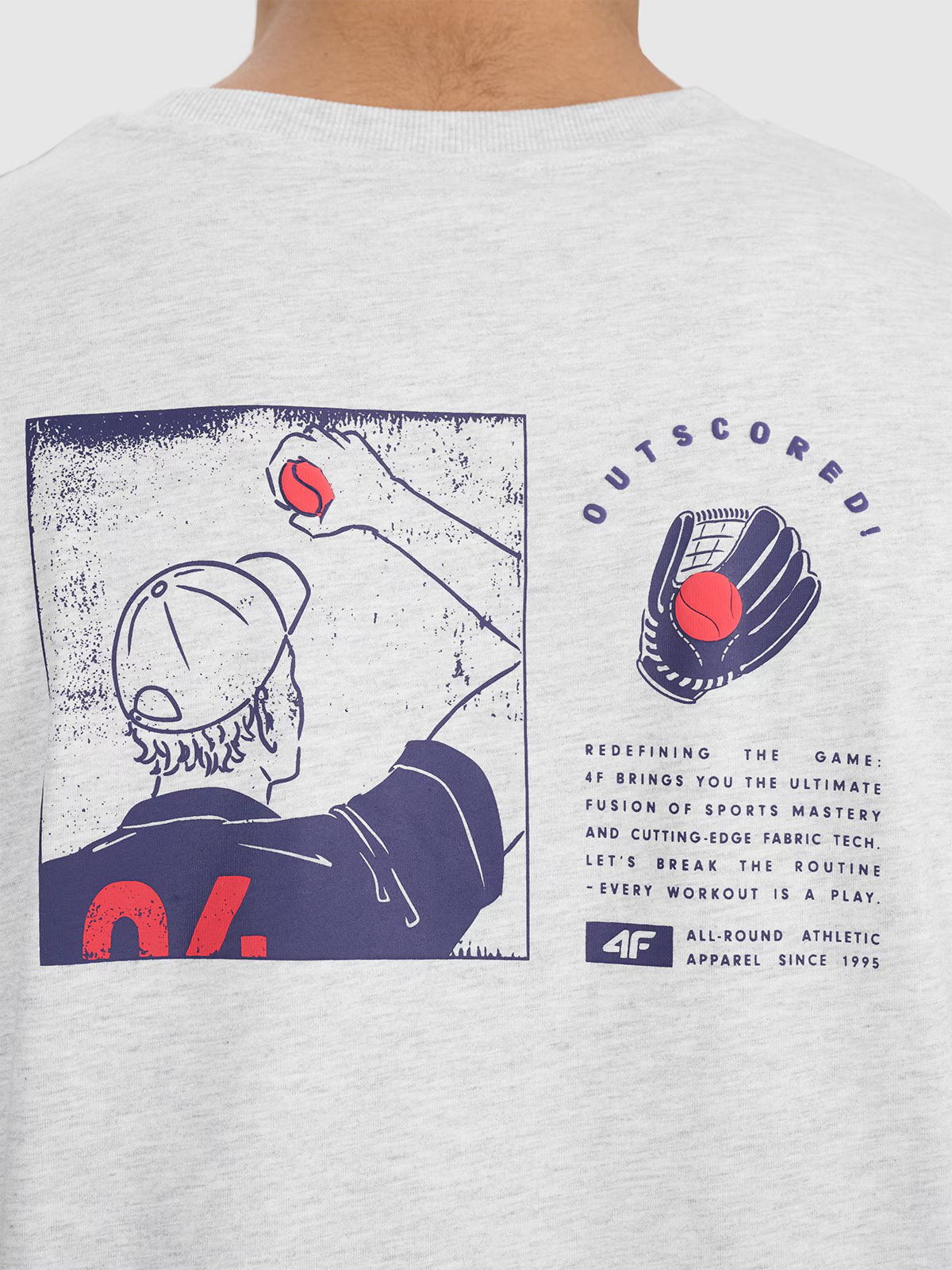 T-shirt oversize z nadrukiem męski