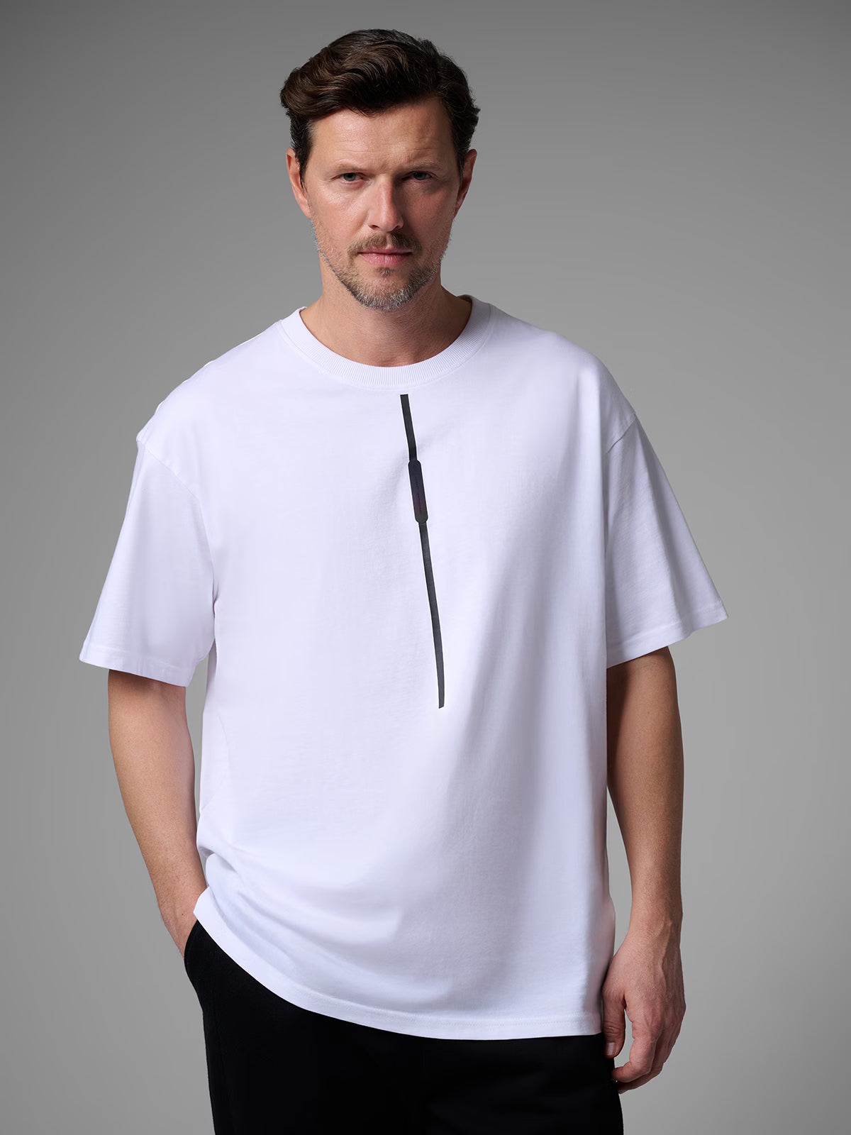 T-shirt loose z nadrukiem męski 4F x Robert Lewandowski