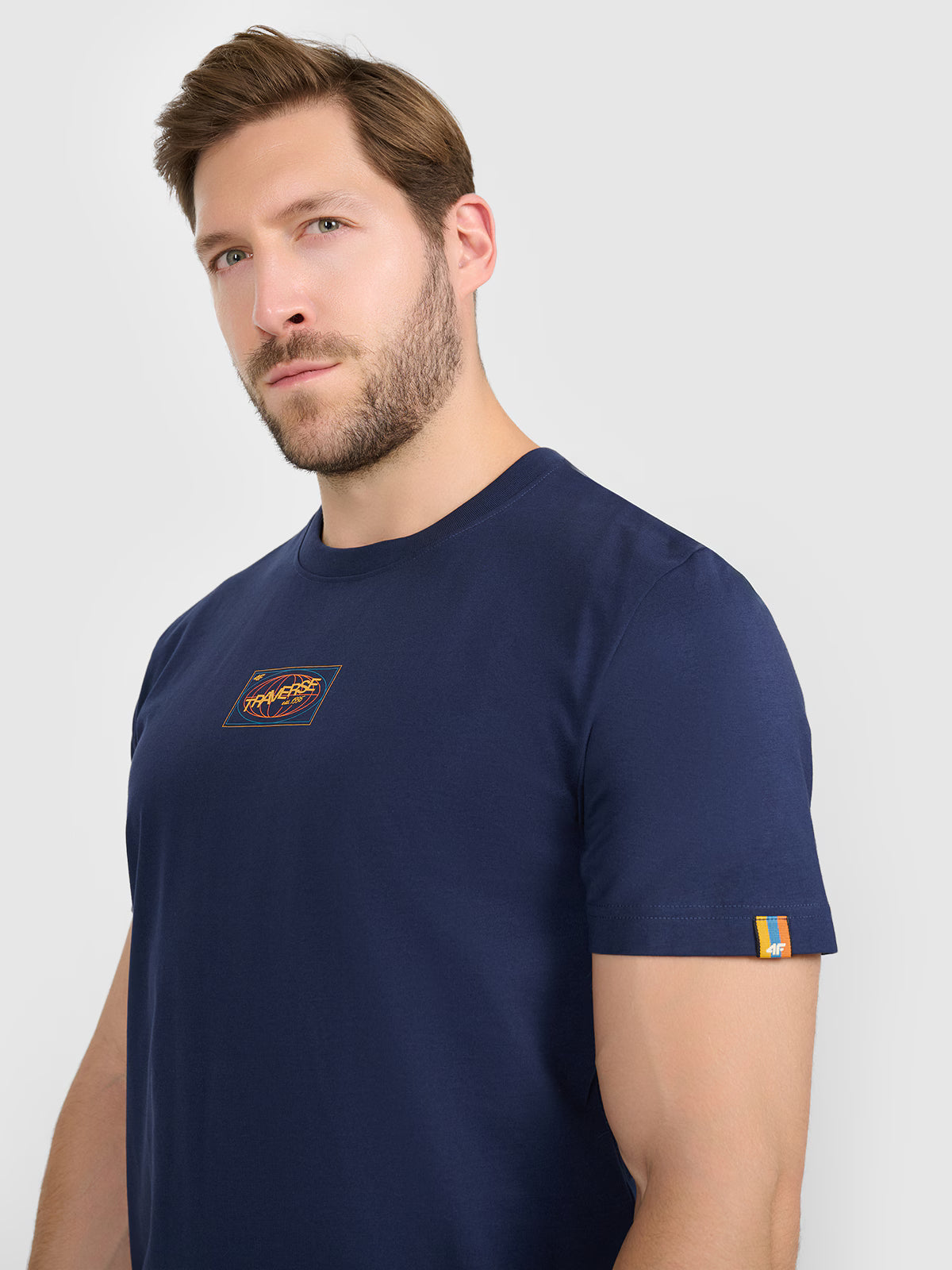 T-shirt regular z nadrukiem męski