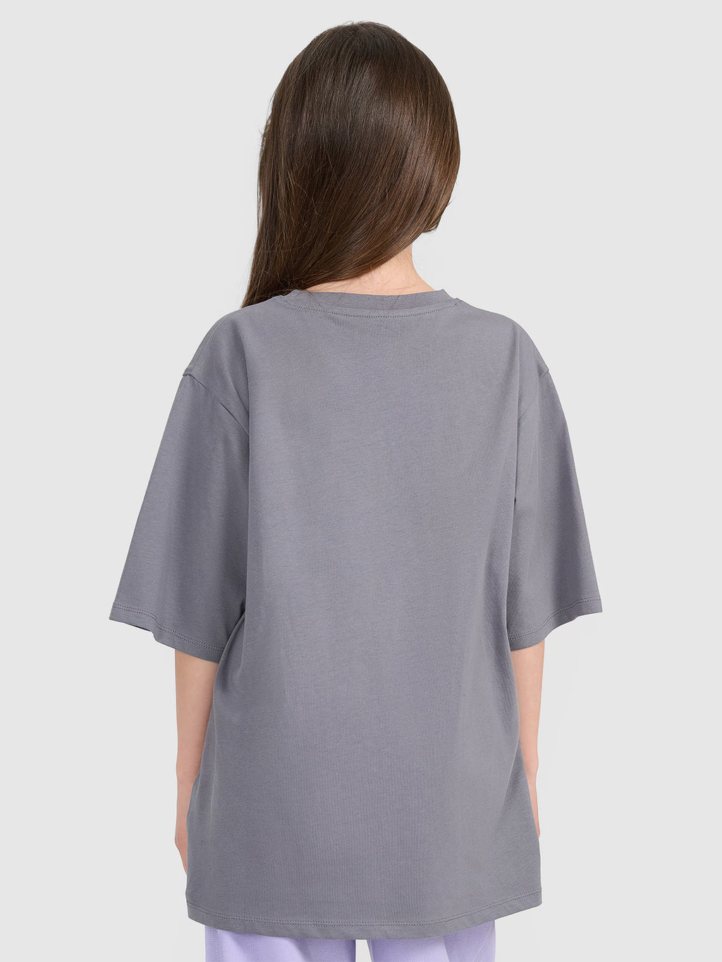 T-shirt oversize z nadrukiem dziewczęcy
