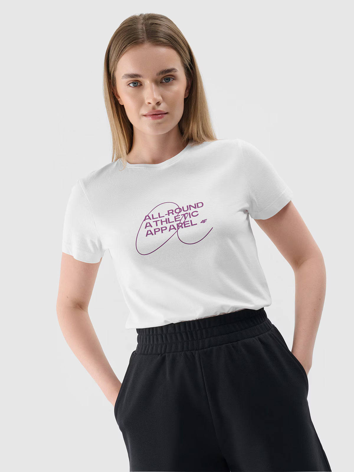 T-shirt slim z nadrukiem damski