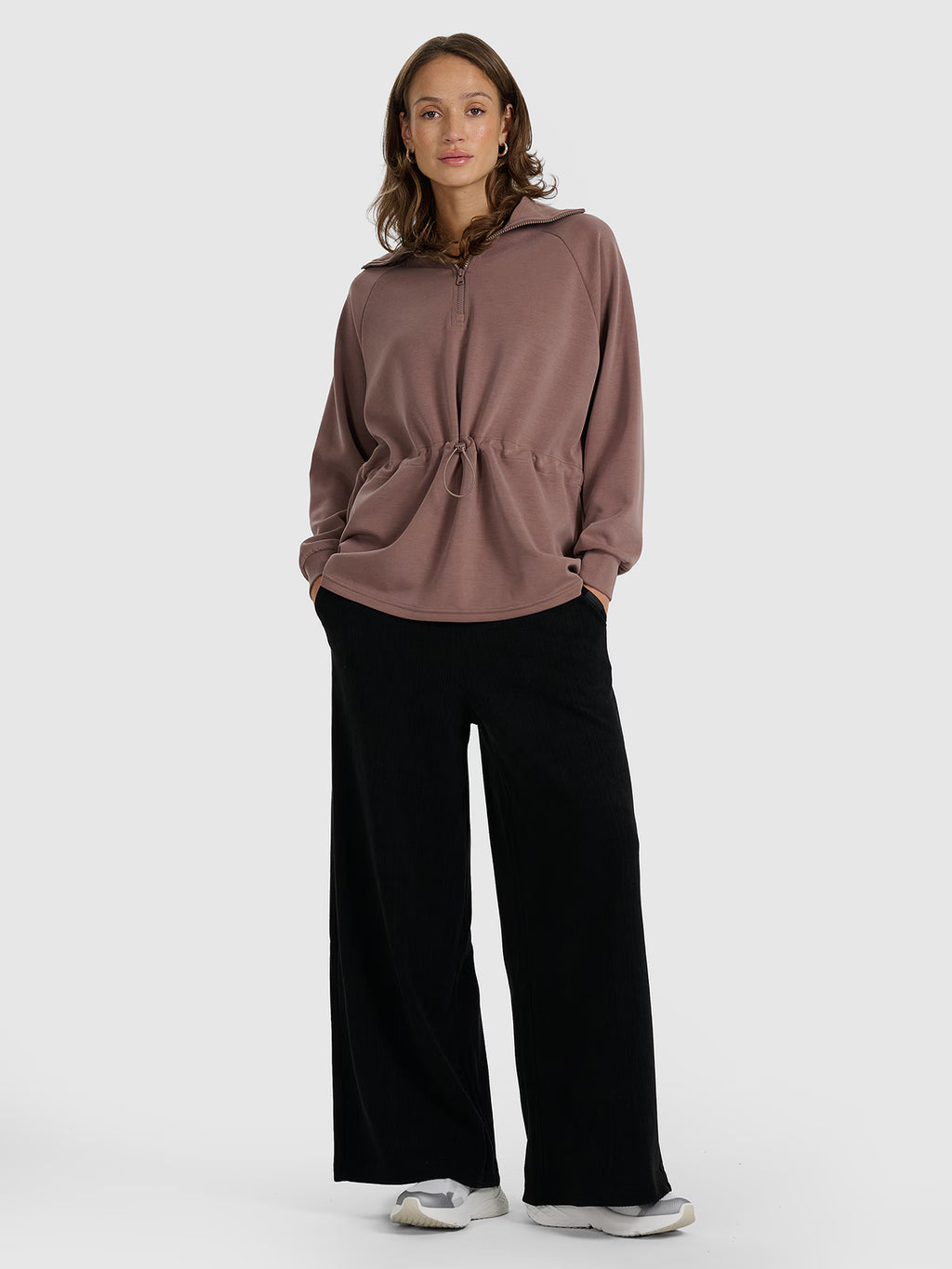 Bluza dresowa nierozpinana z modalem damska