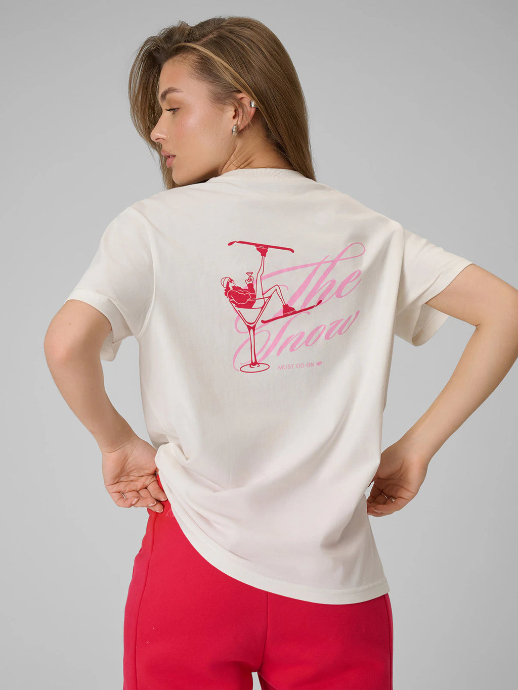 T-shirt loose z nadrukiem damski
