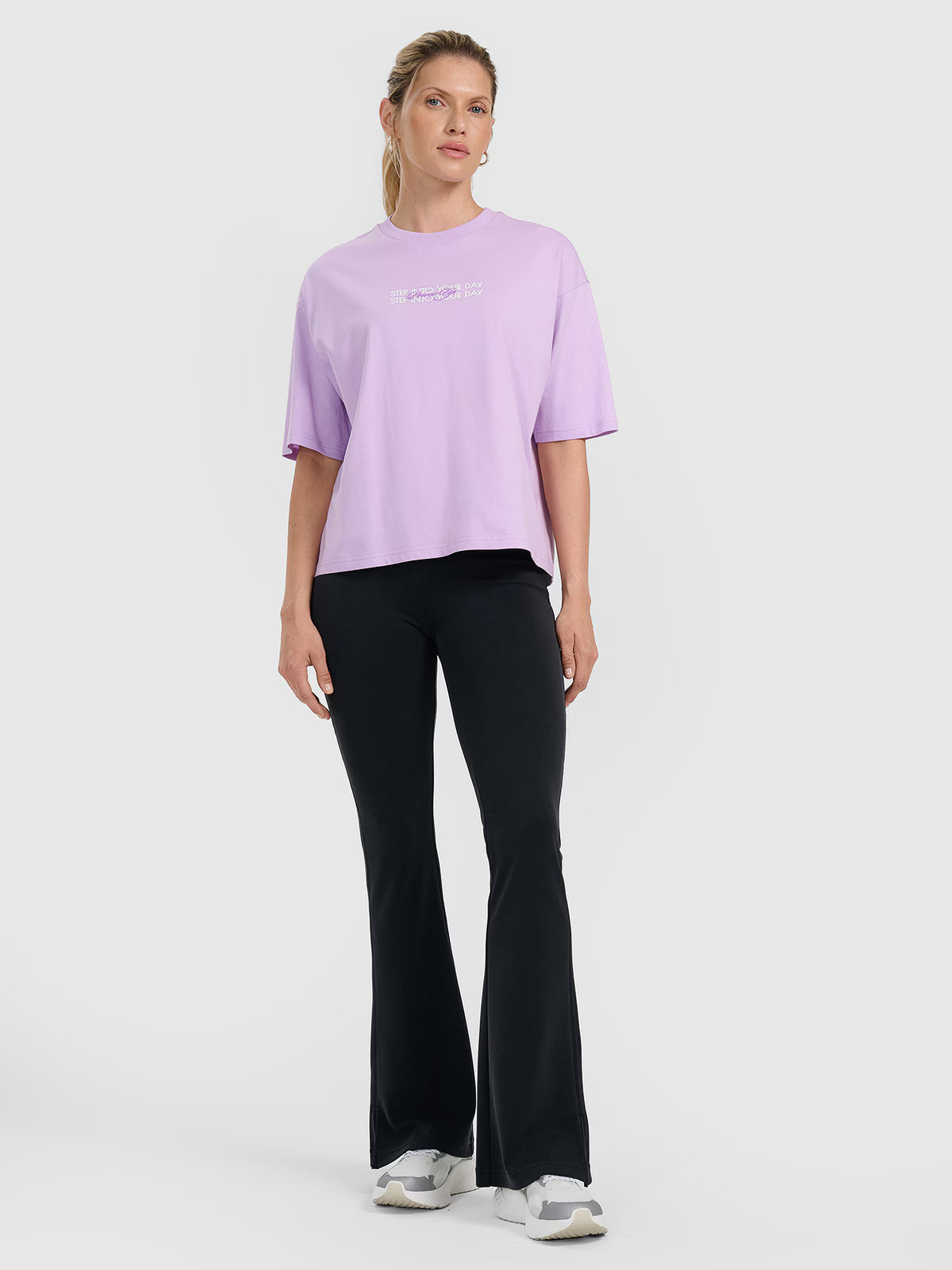 T-shirt oversize z nadrukiem damski