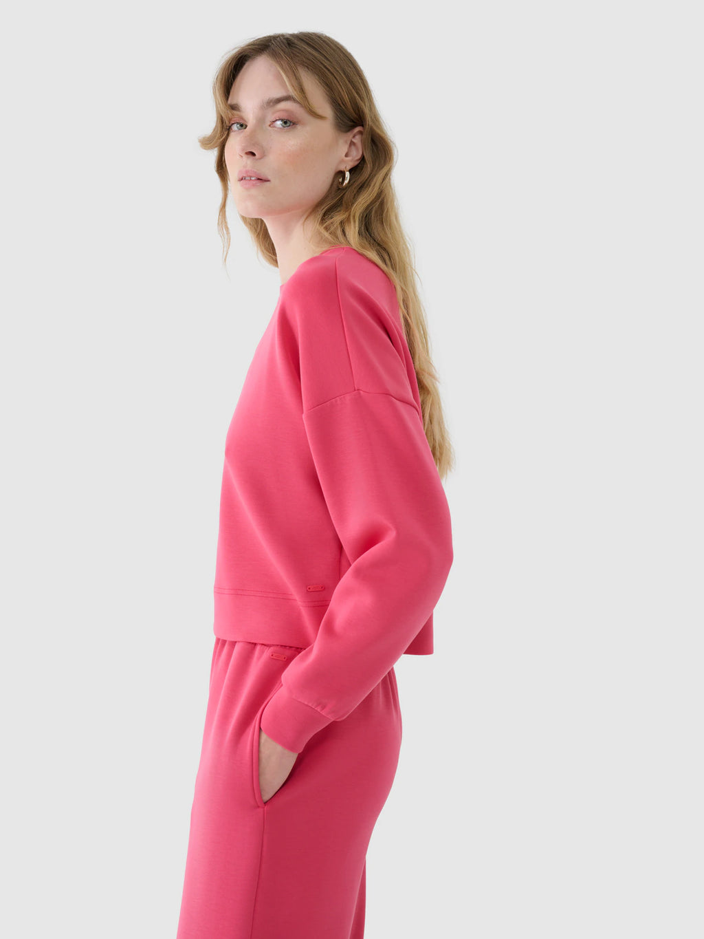 Bluza dresowa nierozpinana z modalem damska
