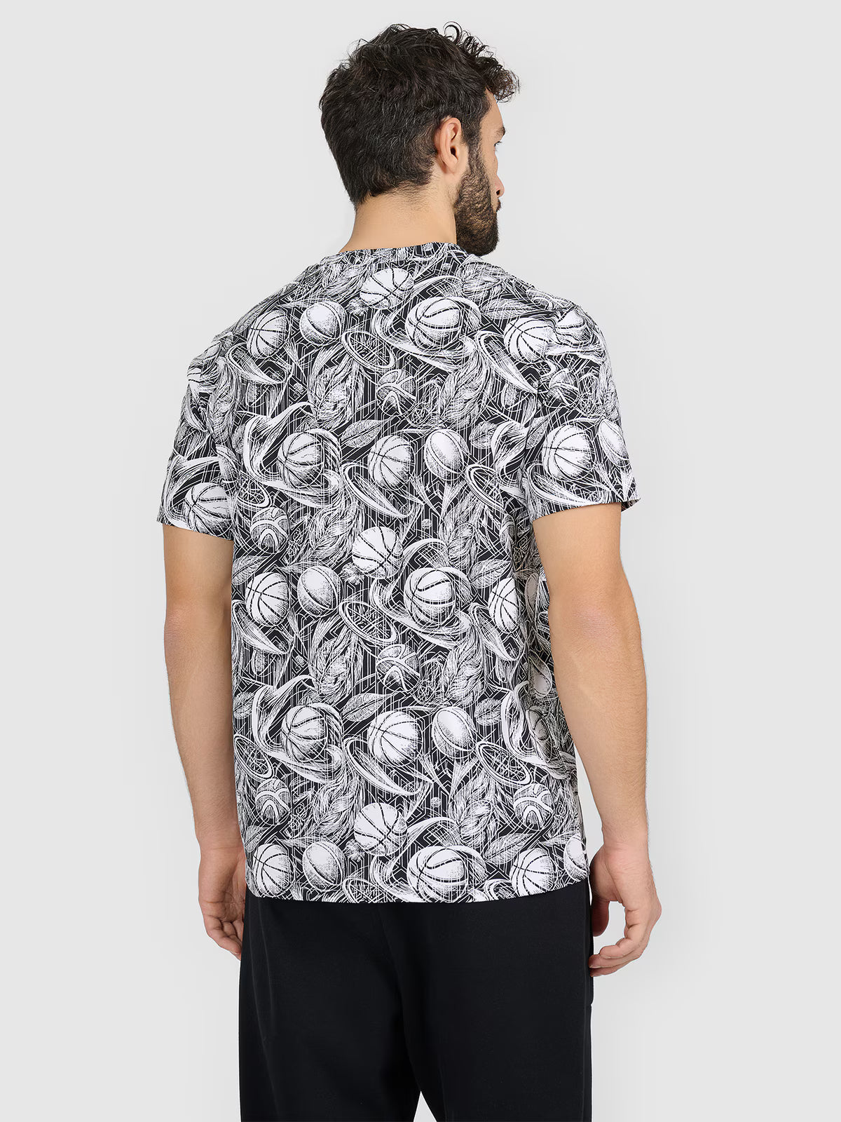 T-shirt regular z nadrukiem męski