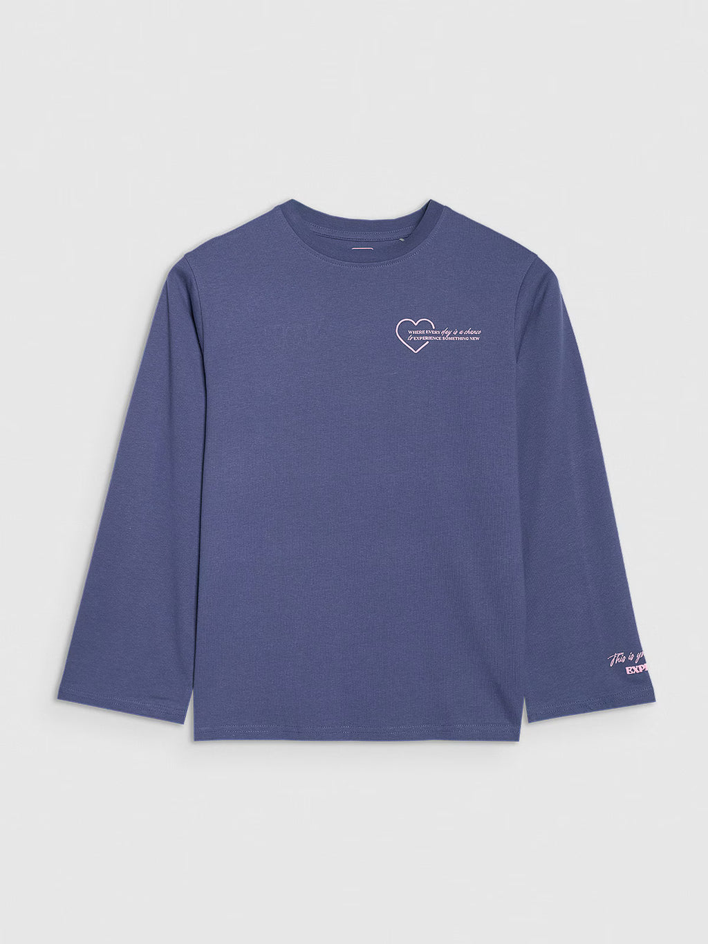Longsleeve oversize z nadrukiem dziewczęcy