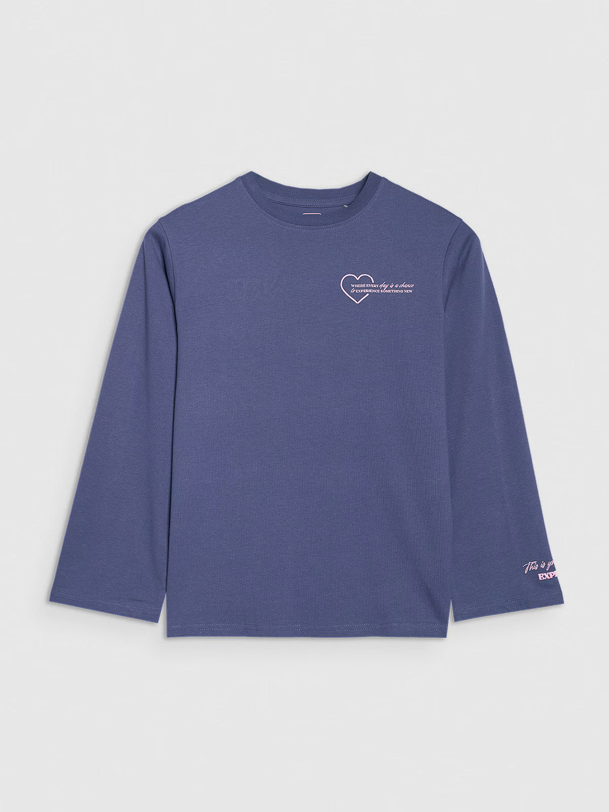 Longsleeve oversize z nadrukiem dziewczęcy