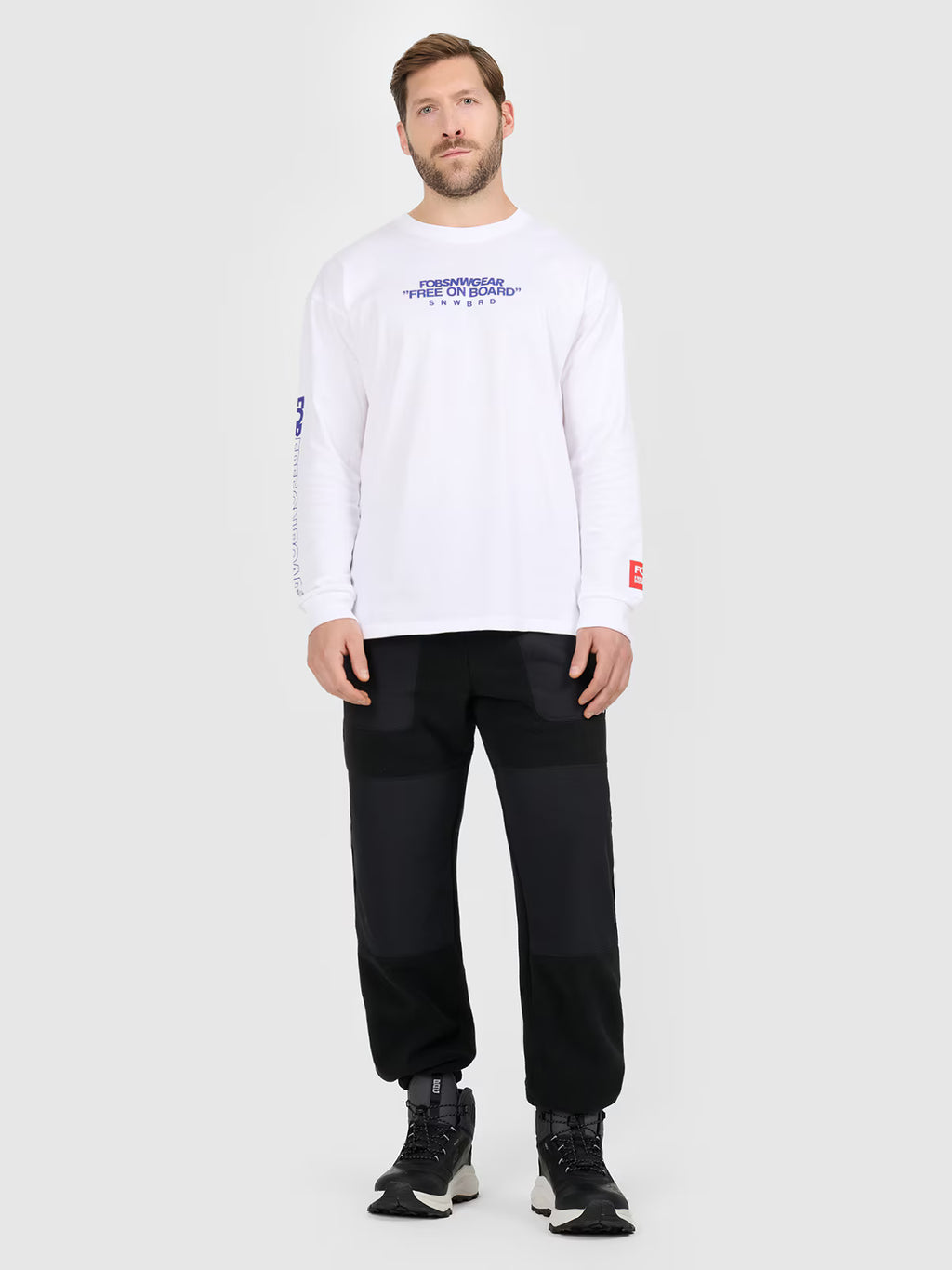 Longsleeve loose z nadrukiem męski