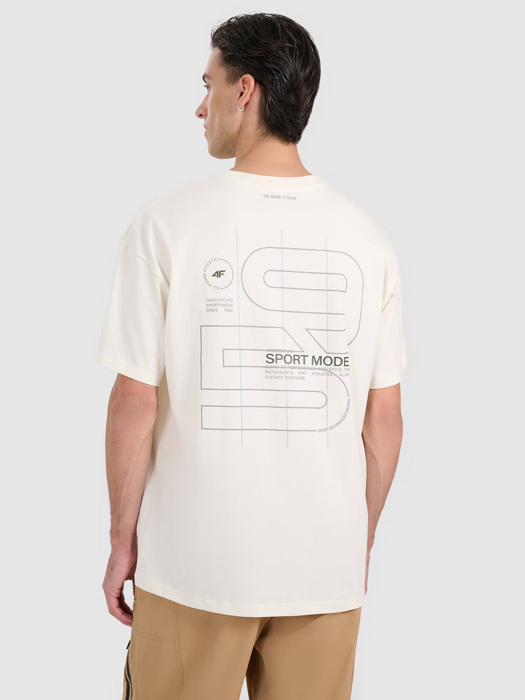 T-shirt oversize z nadrukiem męski