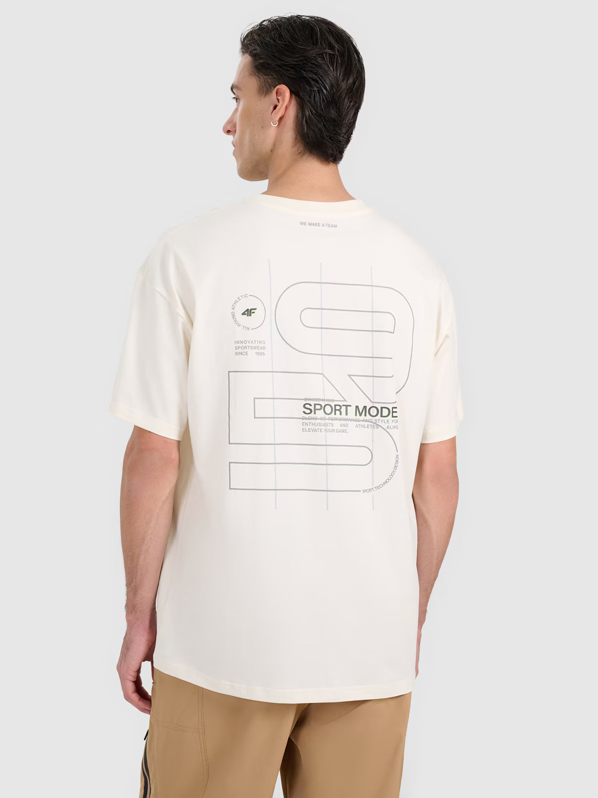 T-shirt oversize z nadrukiem męski