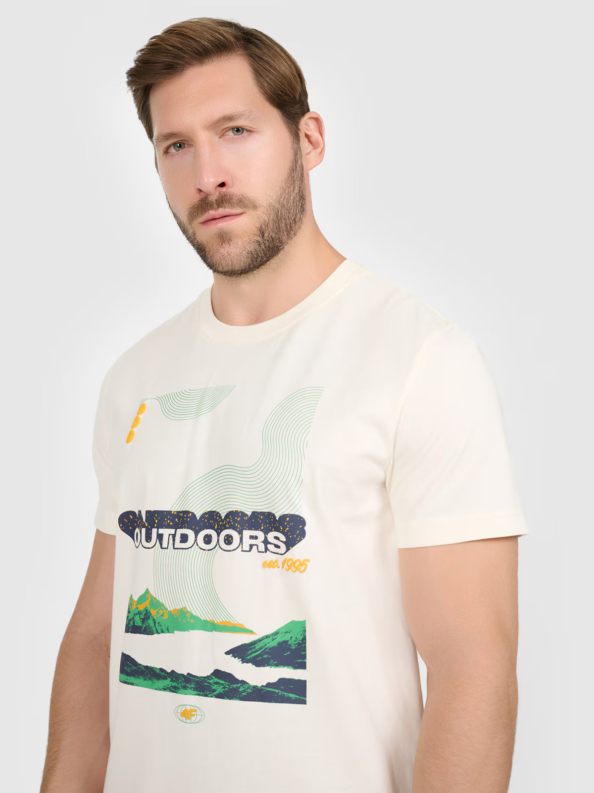 T-shirt regular z nadrukiem męski
