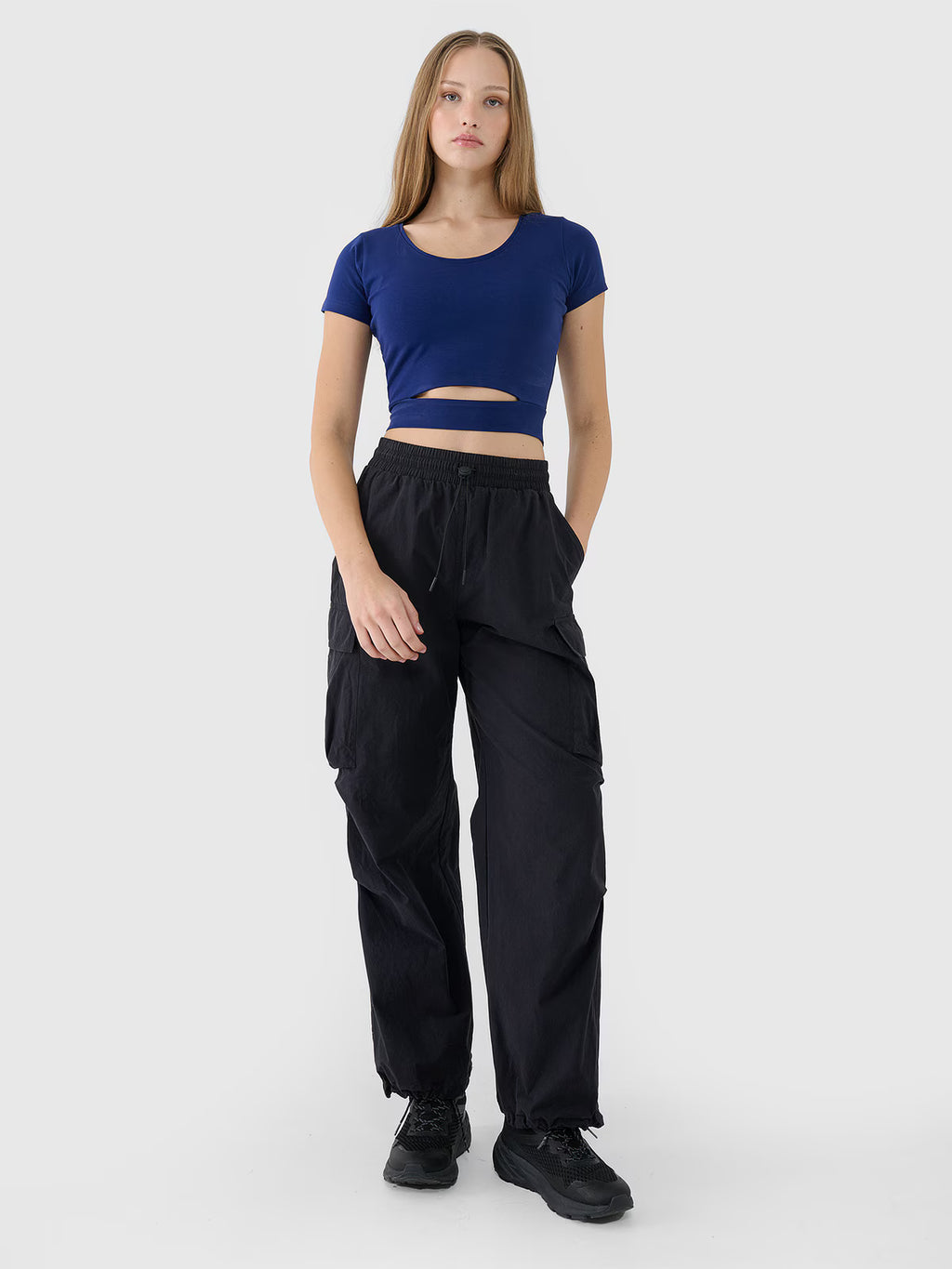 T-shirt crop top gładki damski