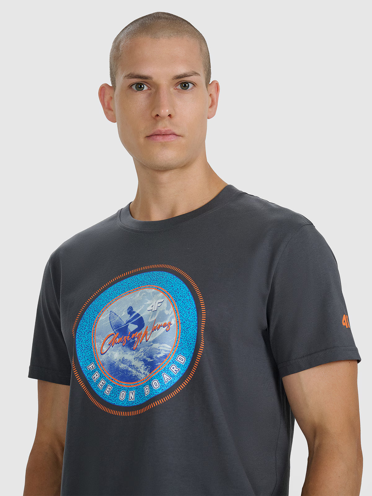 T-shirt regular z nadrukiem męski