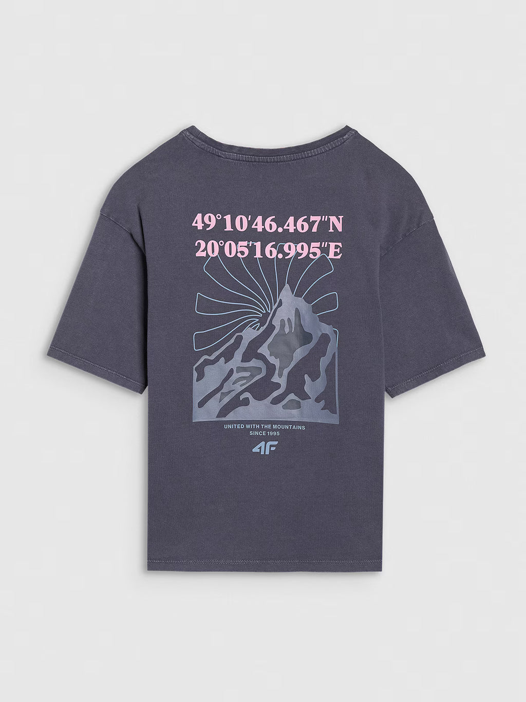 T-shirt oversize z nadrukiem dziewczęcy