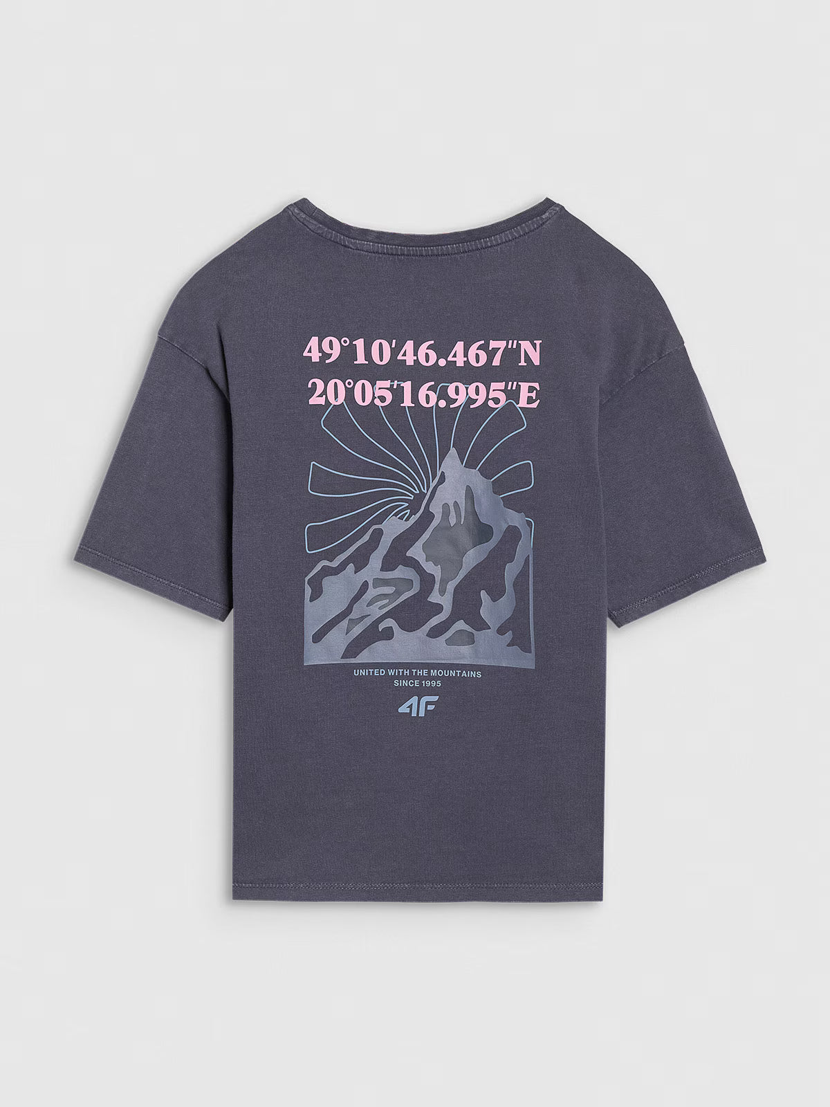 T-shirt oversize z nadrukiem dziewczęcy