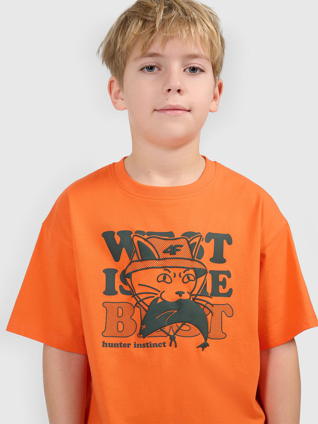 T-shirt loose z nadrukiem chłopięcy