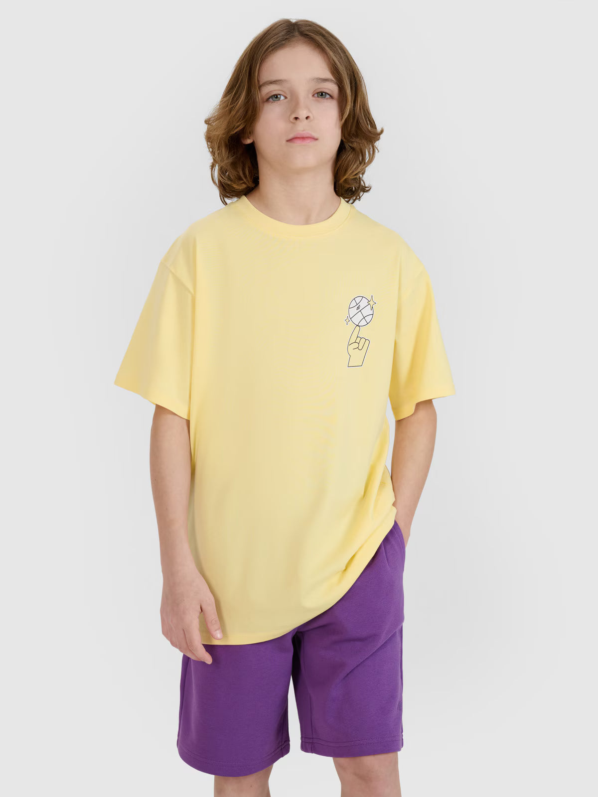 T-shirt oversize z nadrukiem chłopięcy