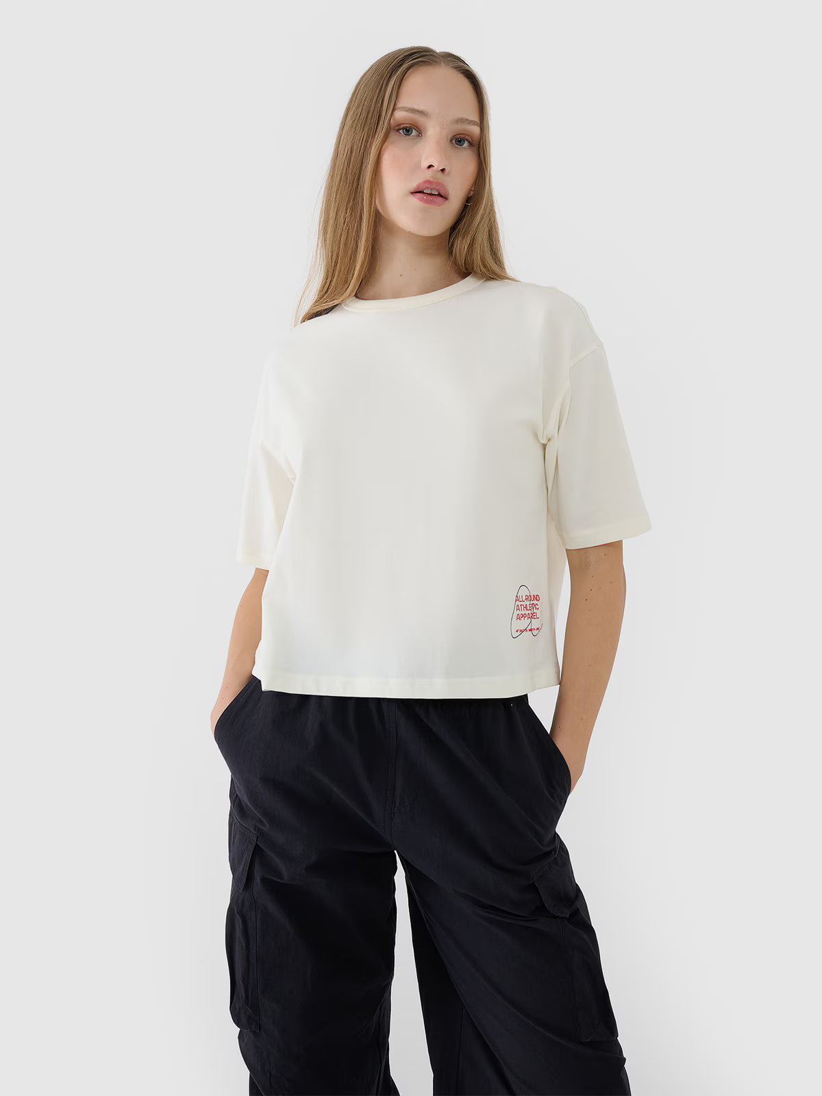 T-shirt oversize z nadrukiem damski