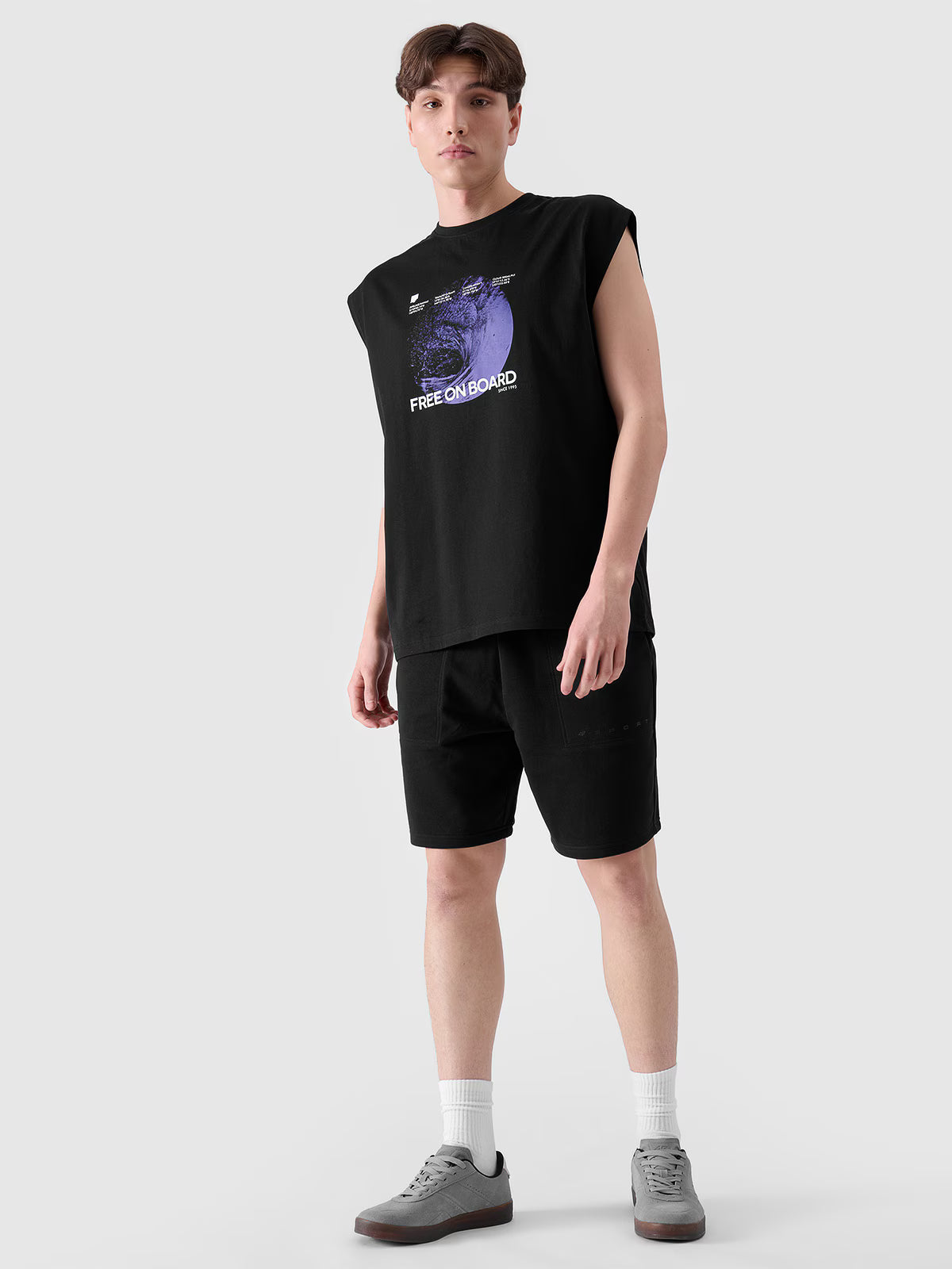 Tank top oversize z nadrukiem męski