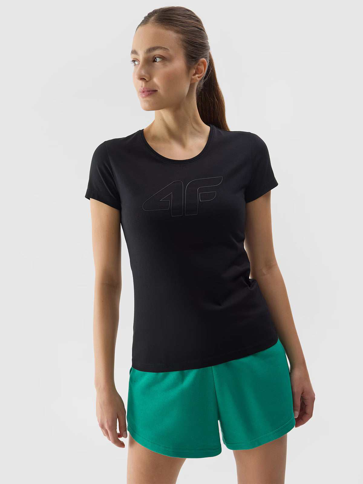 T-shirt slim z nadrukiem damski