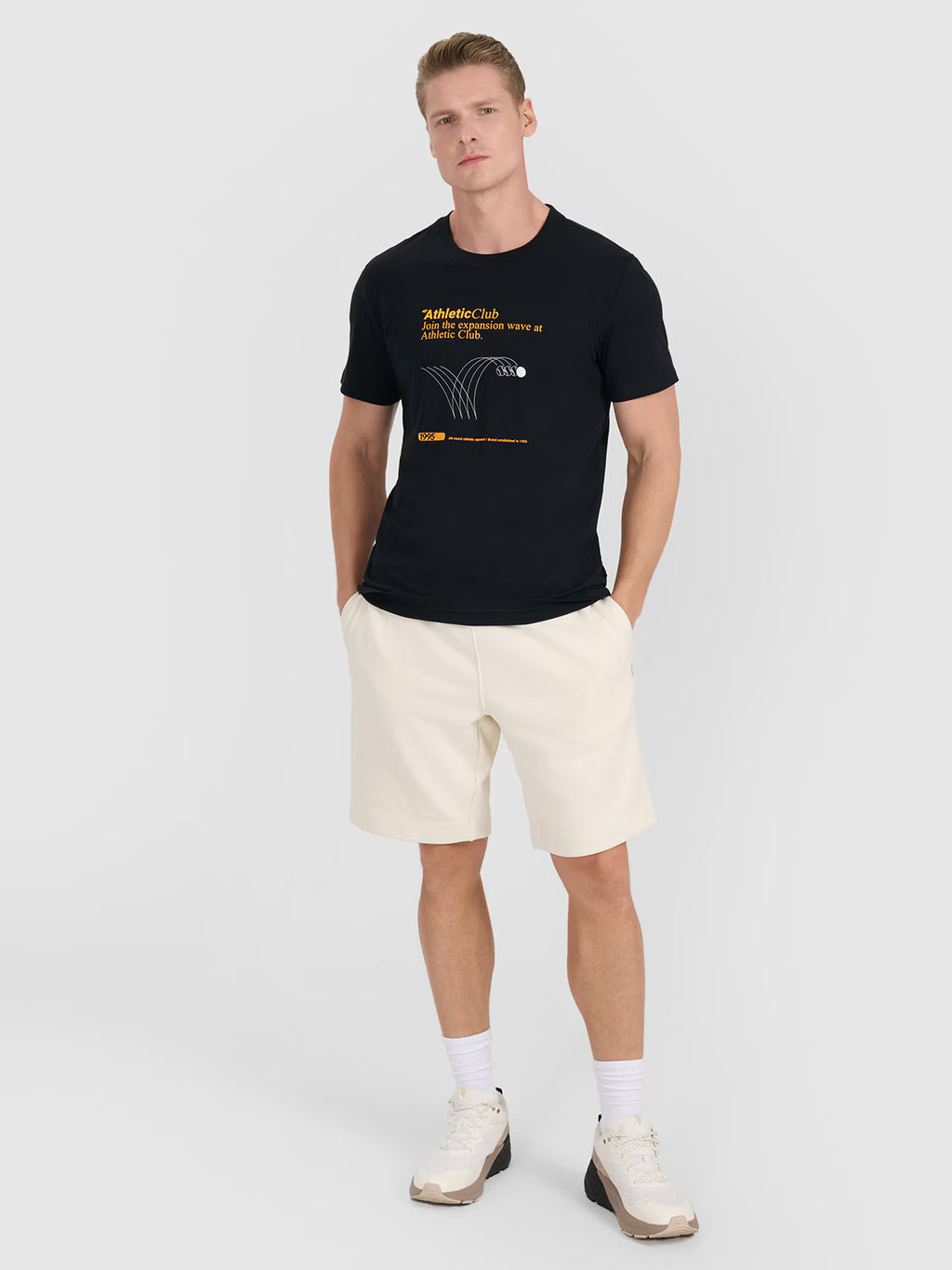 T-shirt regular z nadrukiem męski
