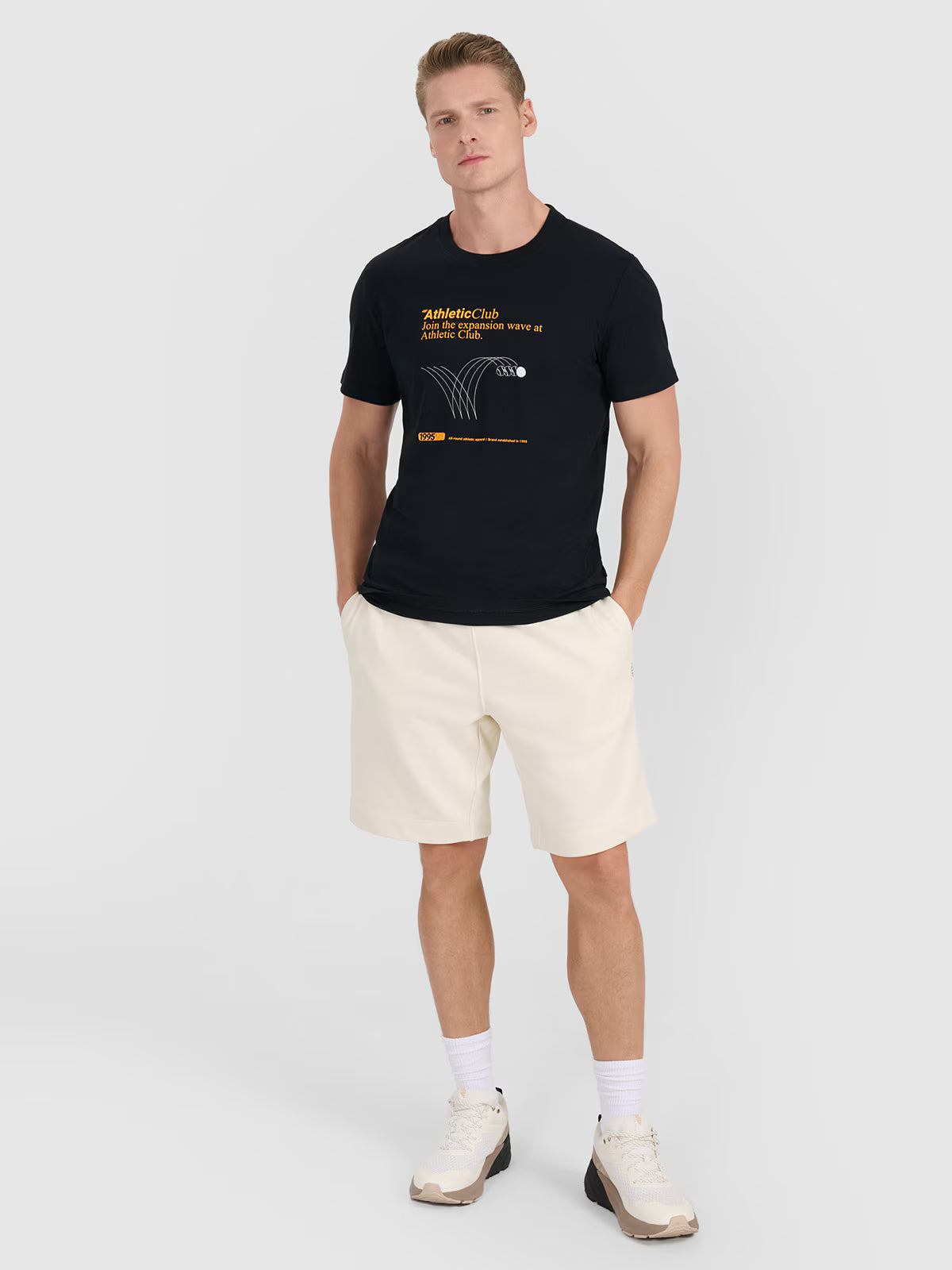 T-shirt regular z nadrukiem męski