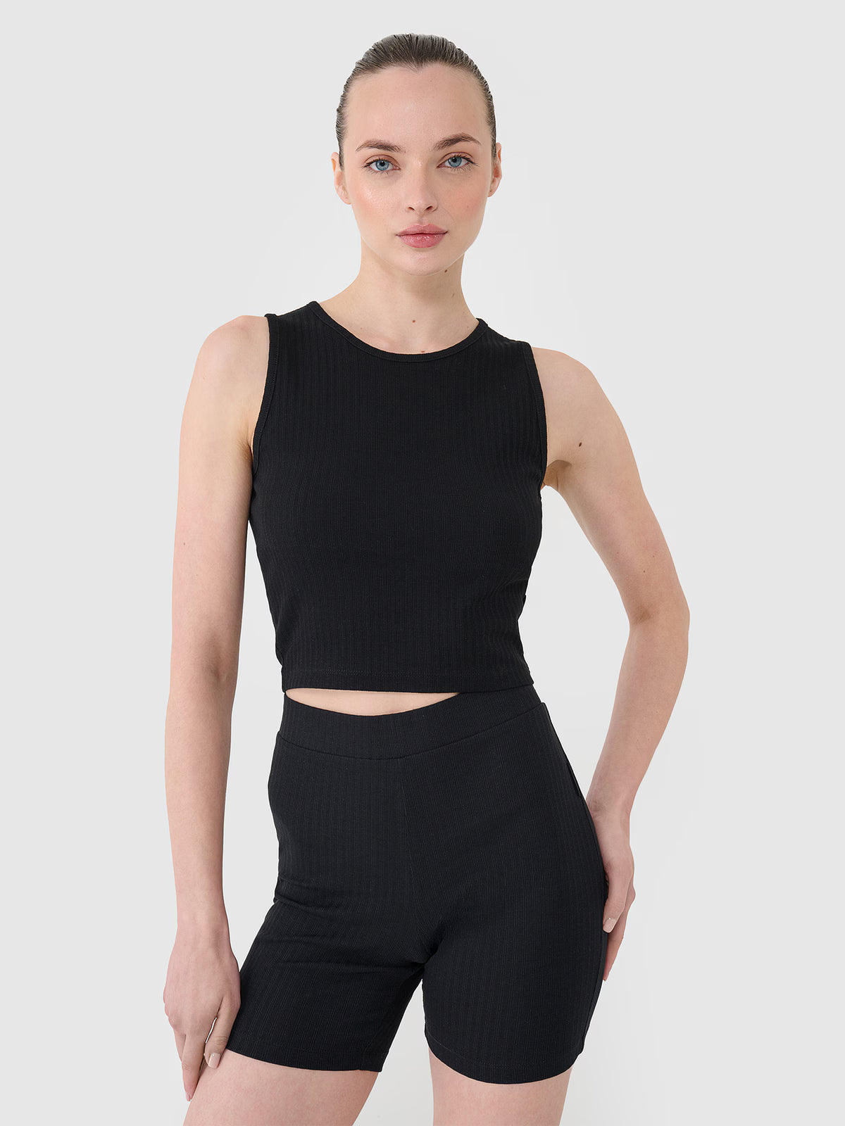 Crop top dzianinowy damski