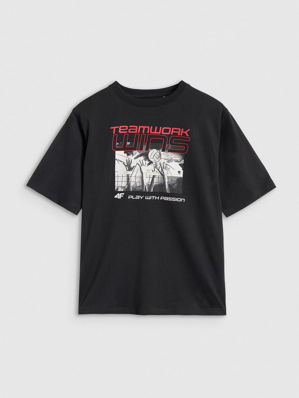 T-shirt oversize z nadrukiem dziecięcy