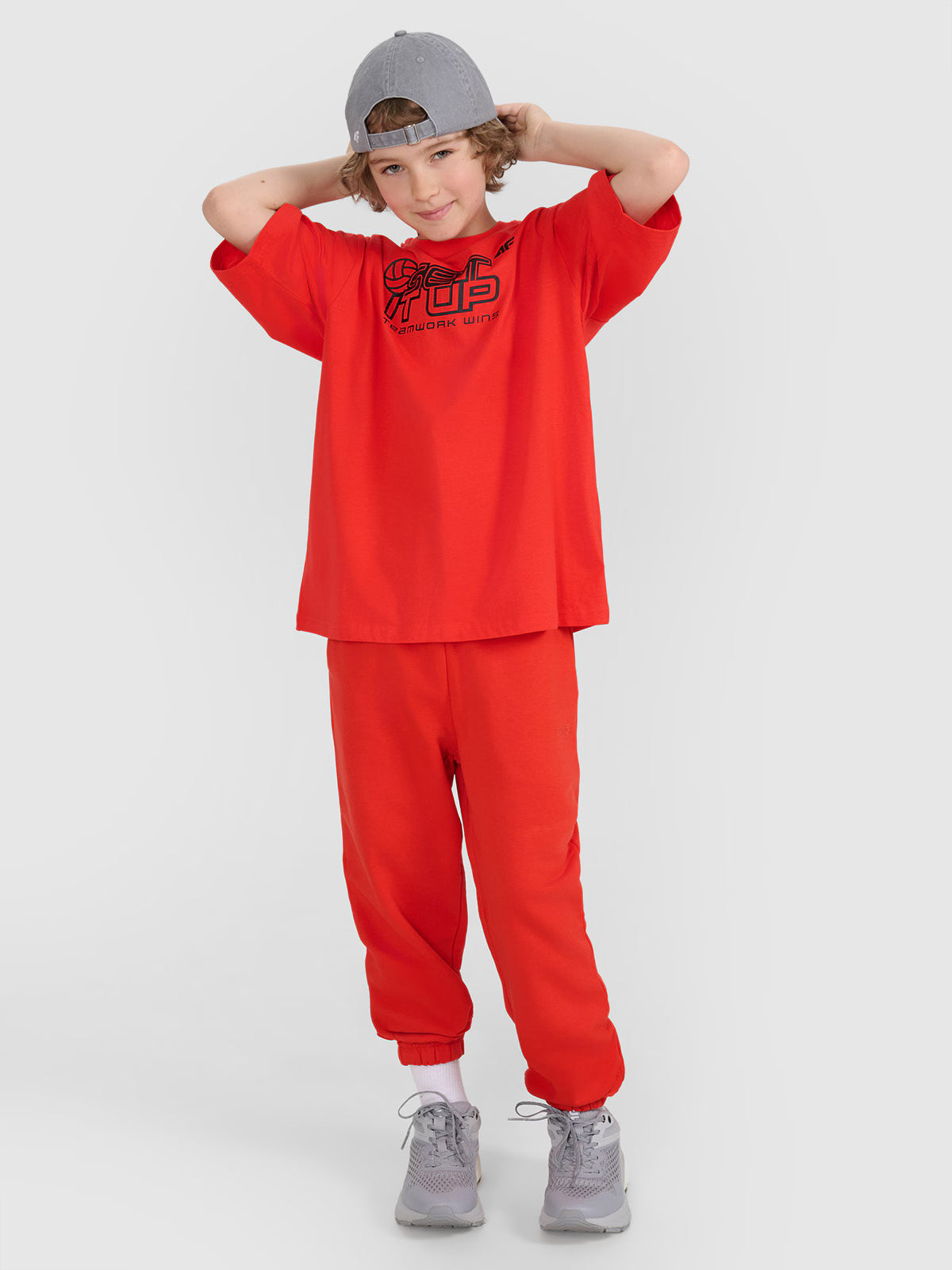 T-shirt oversize z nadrukiem dziecięcy