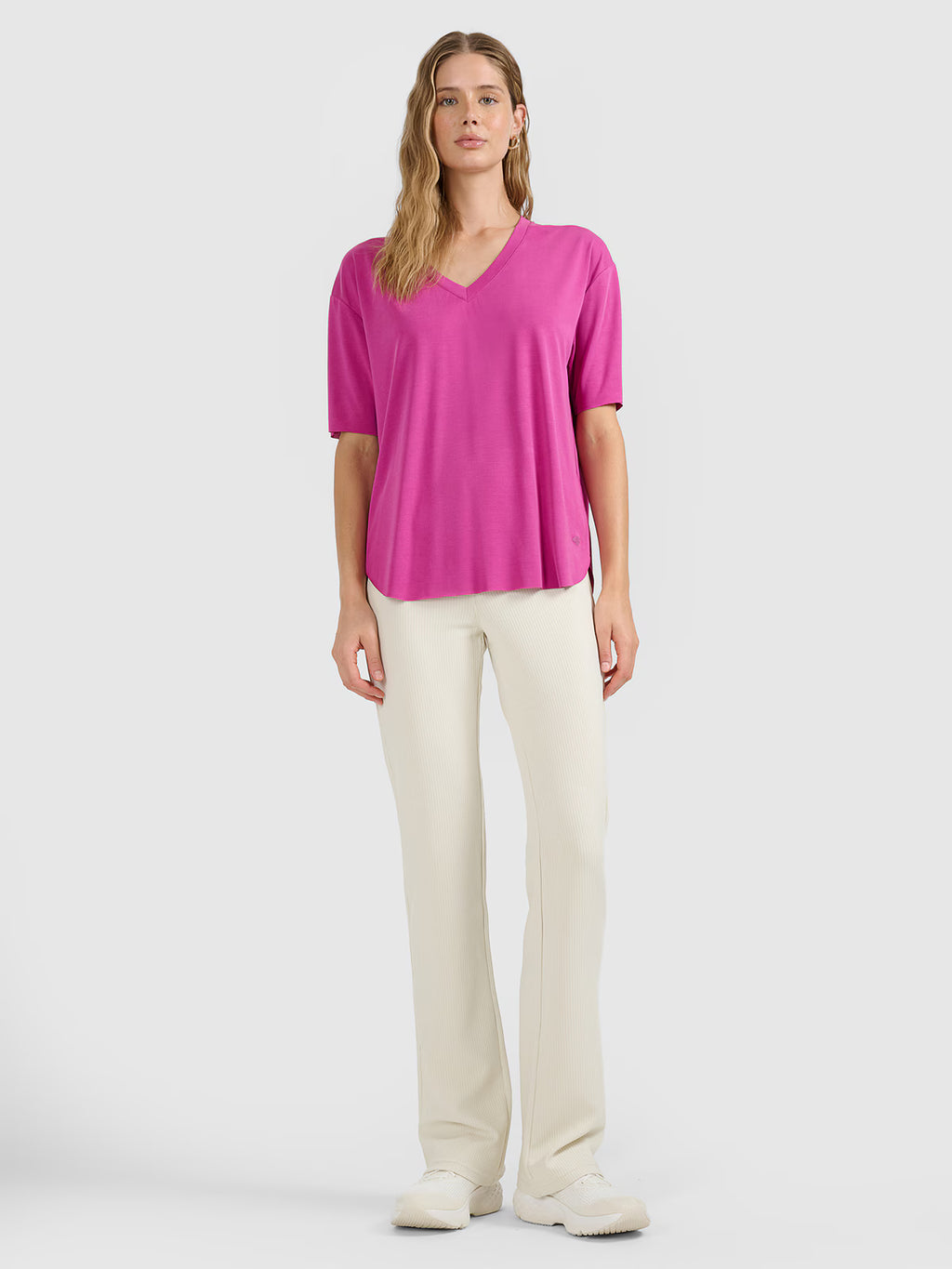 T-shirt oversize z modalem damski