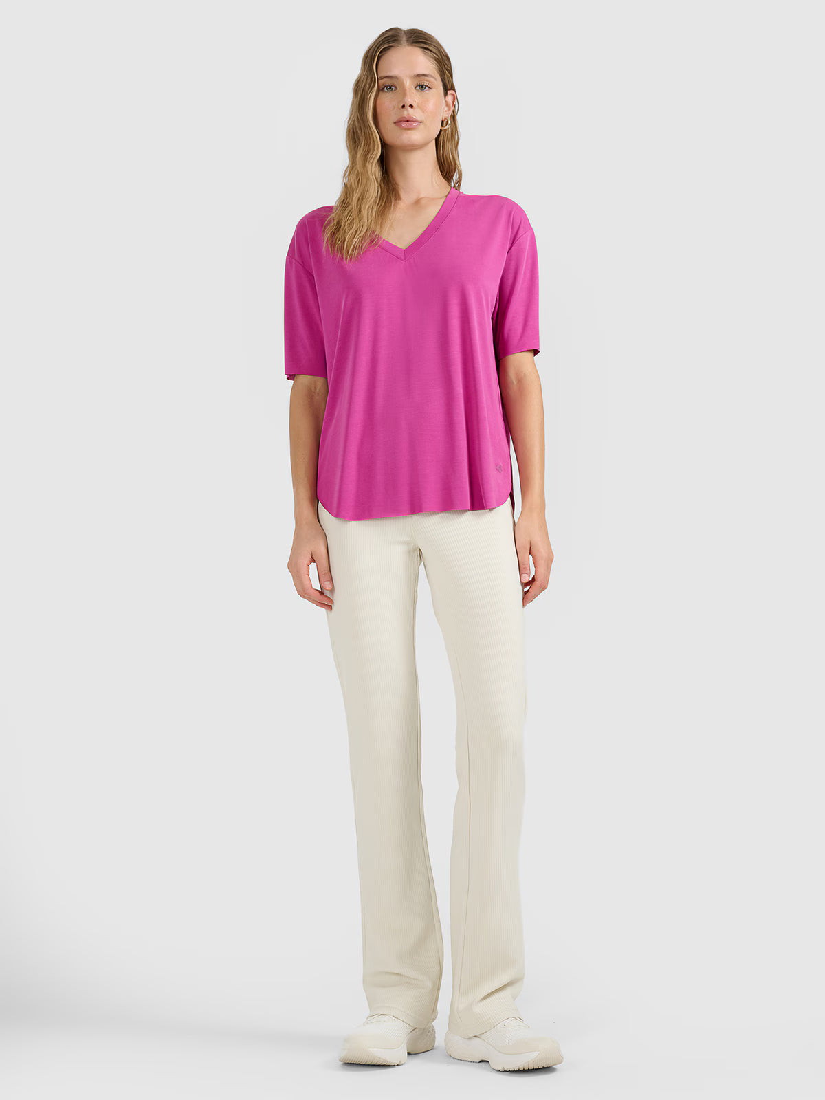 T-shirt oversize z modalem damski
