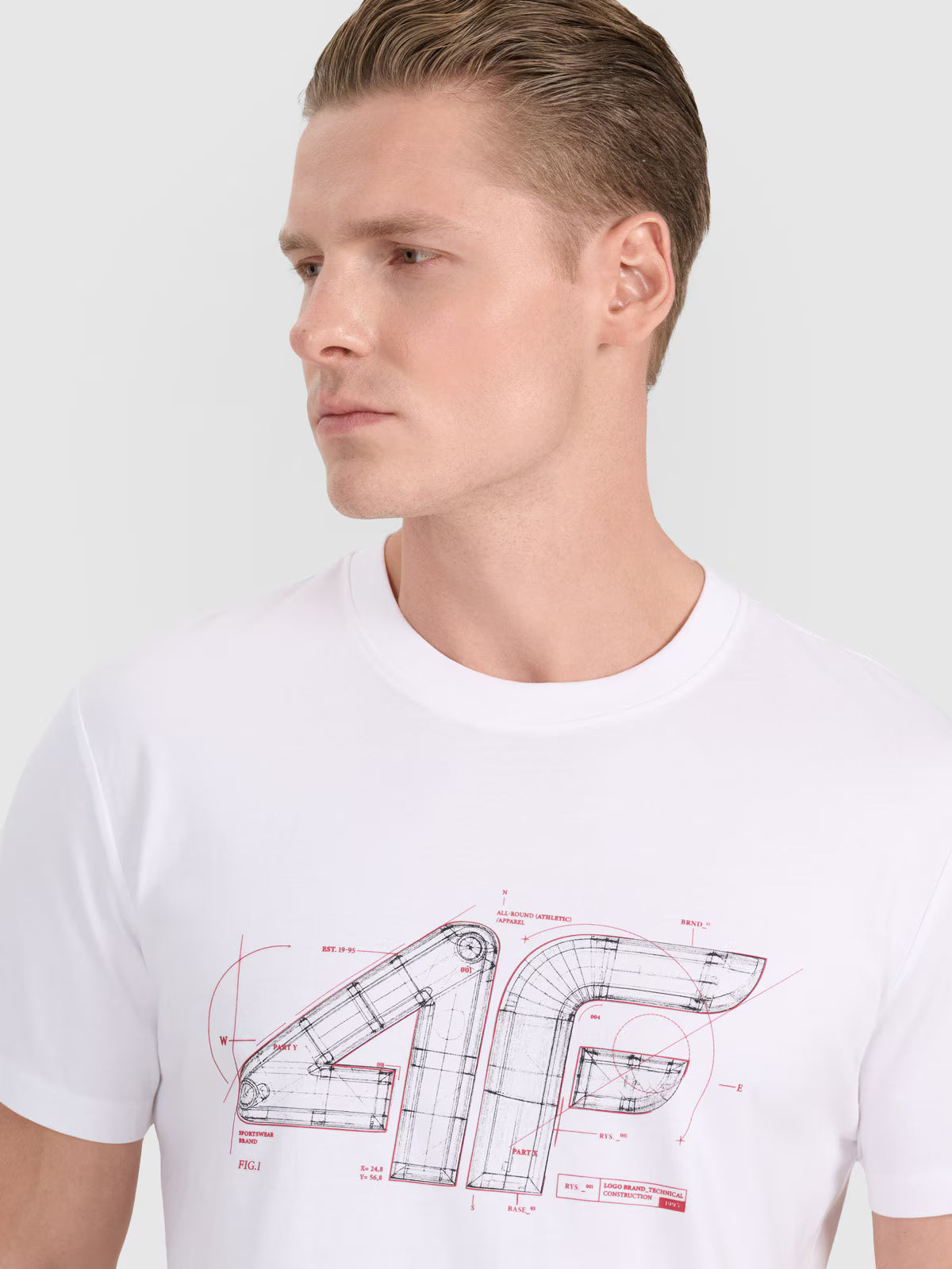 T-shirt regular z nadrukiem męski