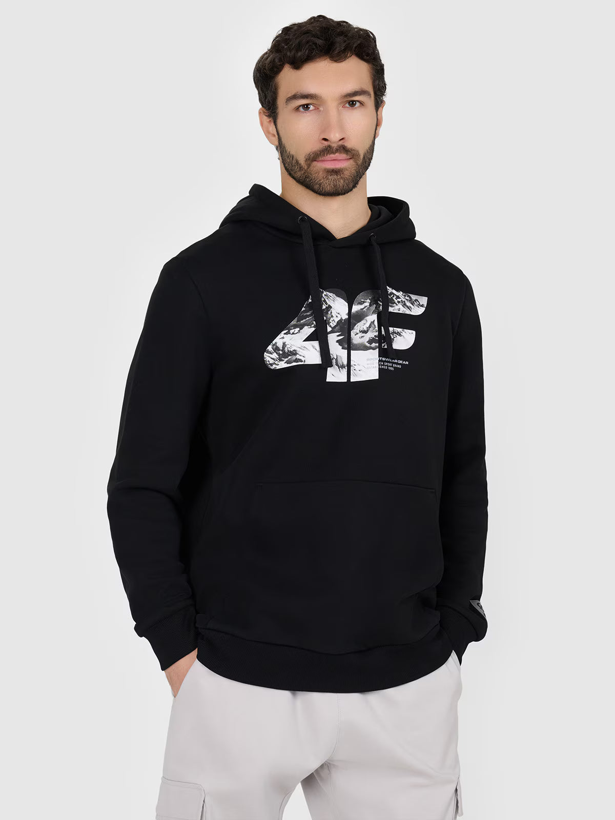 Bluza dresowa nierozpinana z kapturem męska