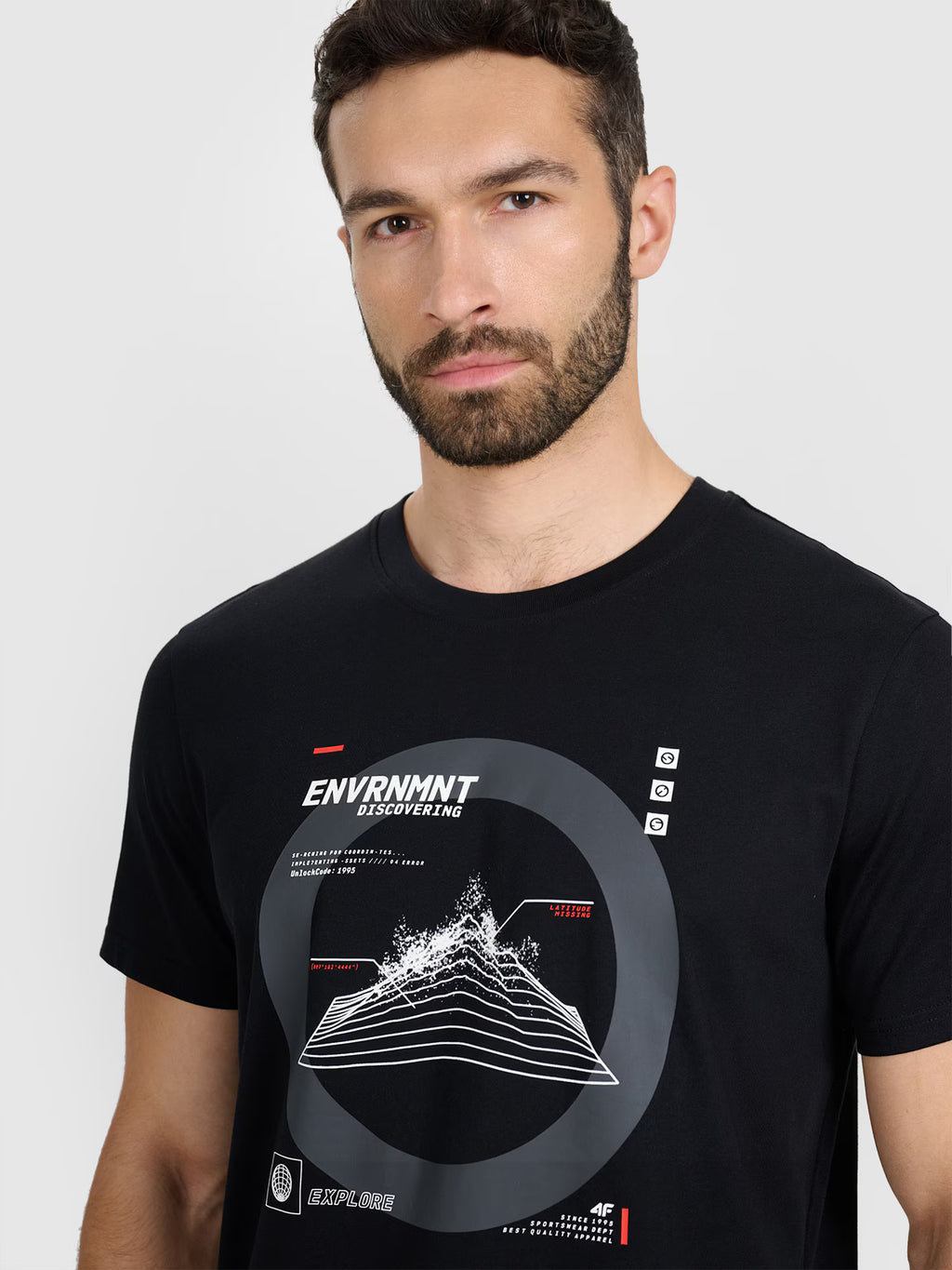 T-shirt regular z nadrukiem męski