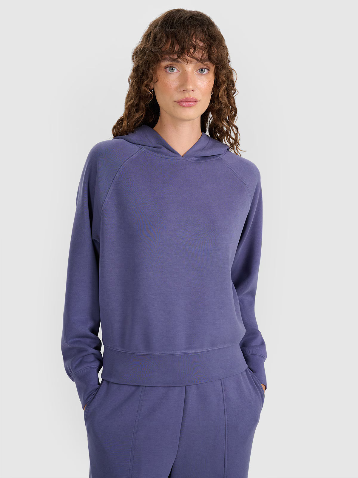 Bluza dresowa nierozpinana z modalem damska