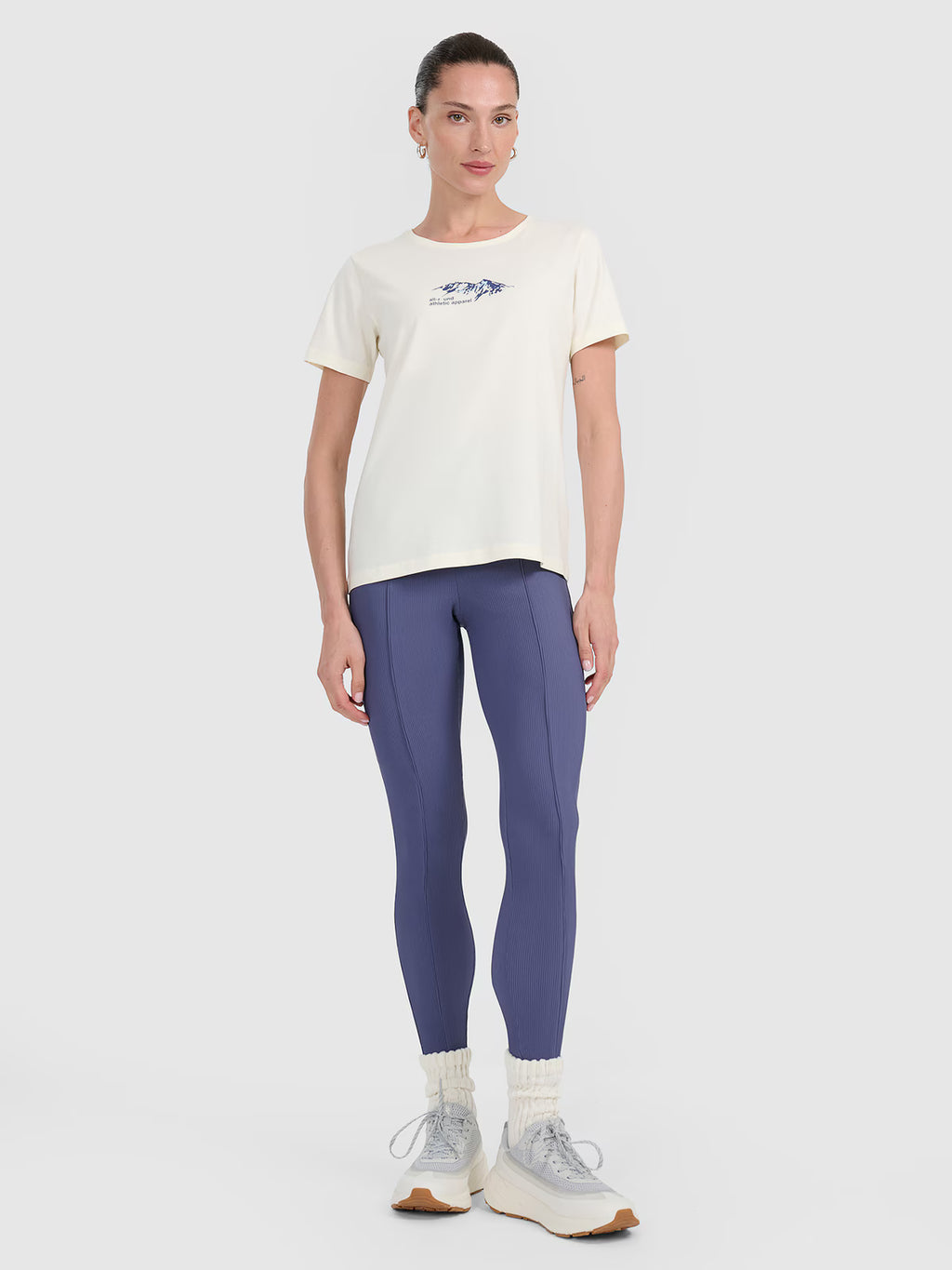 Legginsy z prążkowanej dzianiny damskie