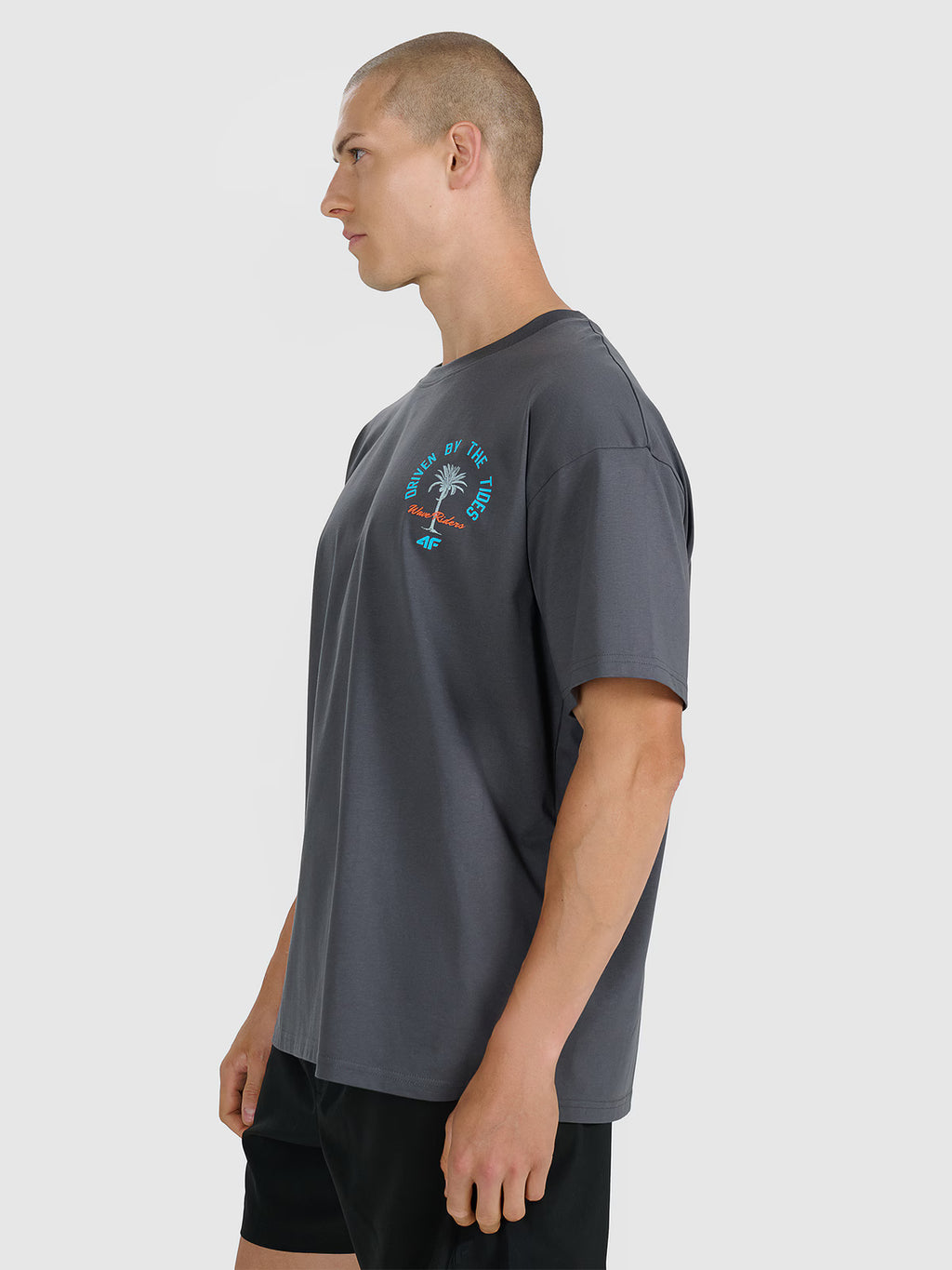 T-shirt oversize z nadrukiem męski